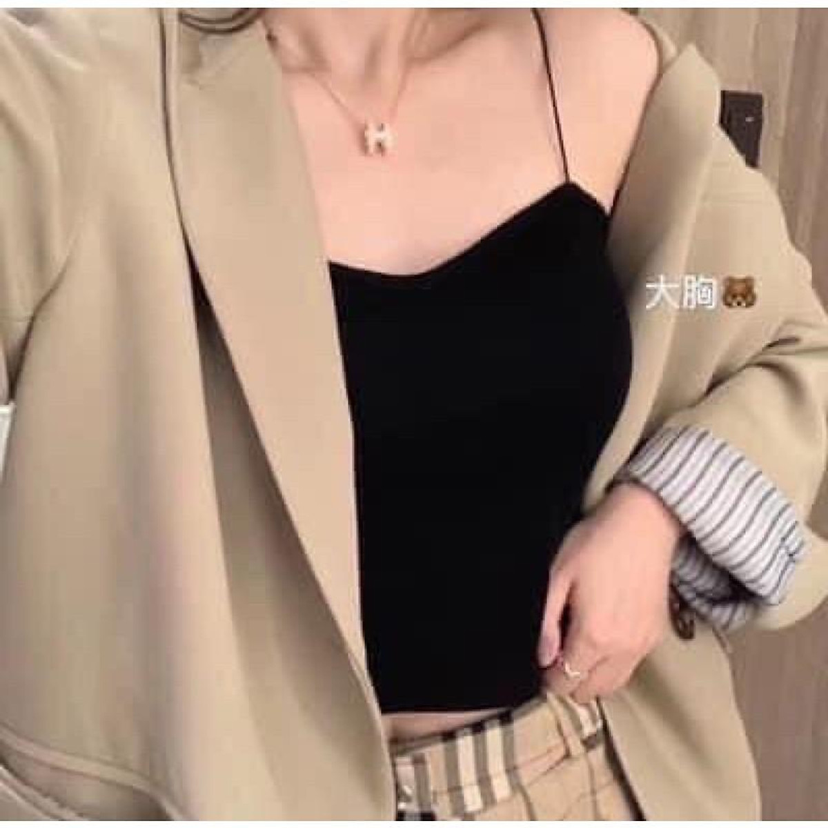 M1201 áo hai dây mặc trong blazer và cadigan