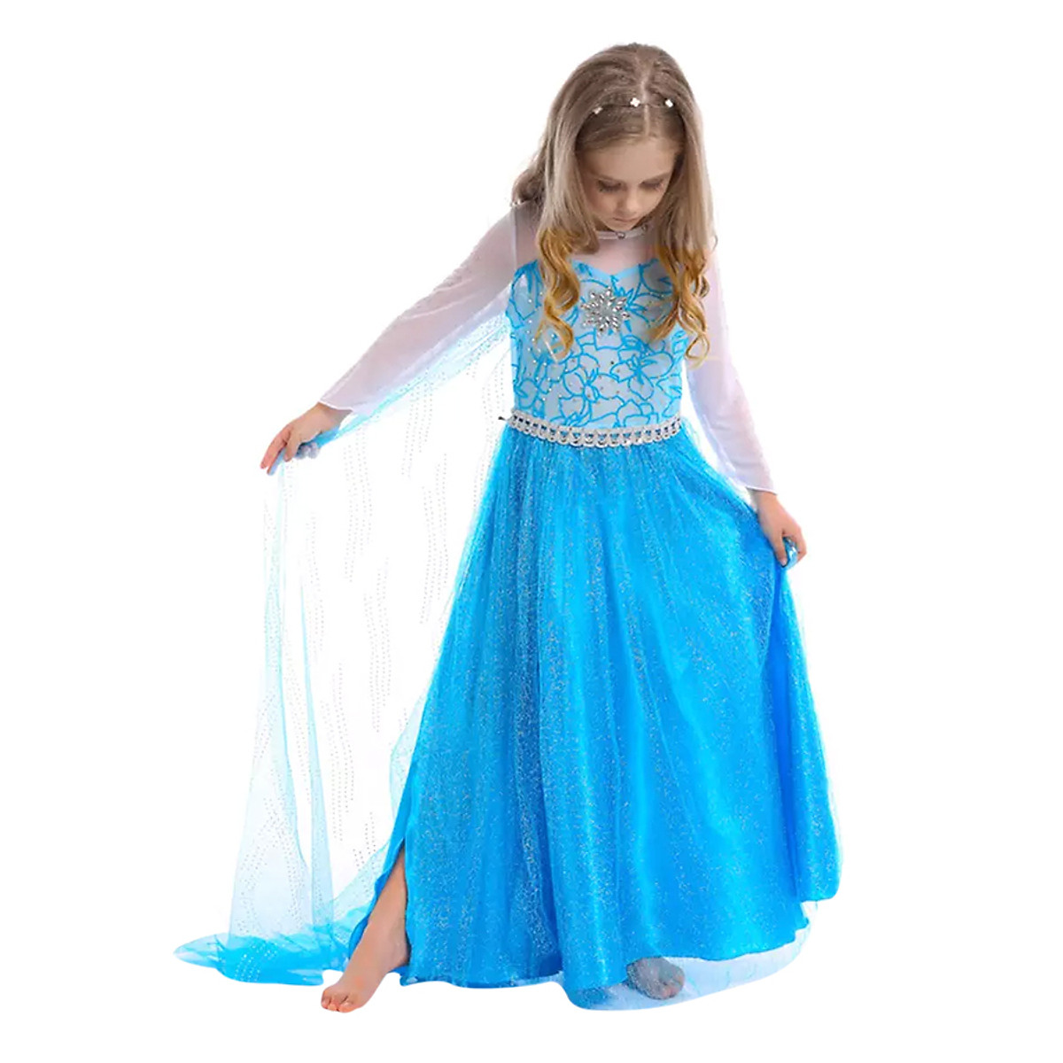 Váy Đầm Công Chúa Elsa Dáng Dài Thướt Tha - Đầm bé gái