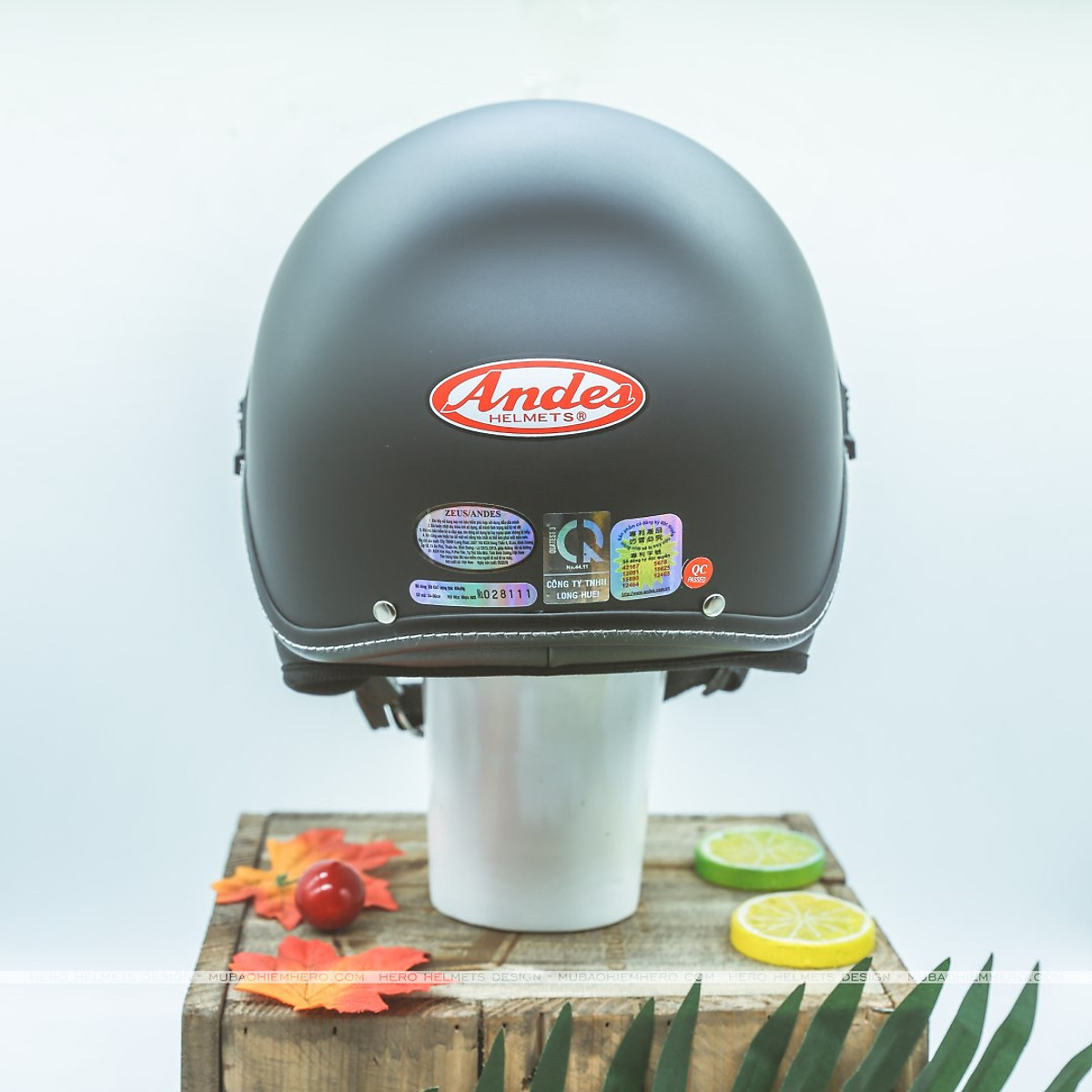 Mũ Bảo Hiểm Nửa Đầu Kính Ẩn ANDES 139 - Nhiều Màu