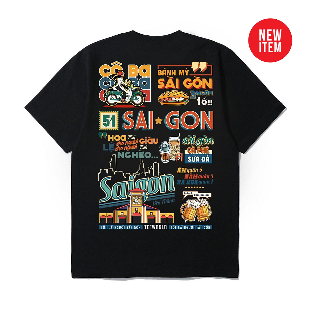 Mua Áo thun Teeworld Saigonese Cô Ba Version 2 Form Rộng Nam Nữ Unisex - S - ĐEN tại Teeworld Thế giới áo thun Mua Áo Thun Teeworld Saigonese Cô Ba Version 2 Form Rộng Nam Nữ Unisex - S - Đen Tại Teeworld Thế Giới Áo Thun