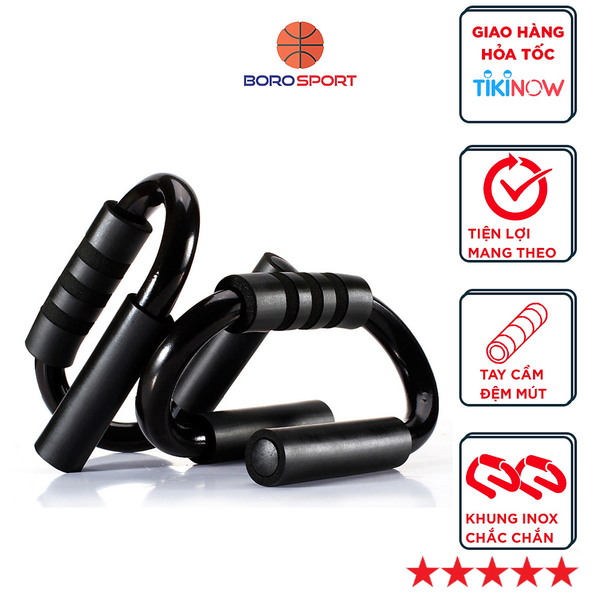 Dụng Cụ Hít Đất Chống Đẩy Lõi Thép Chịu Lực Cleacco - Hàng Chính Hãng BORO SPORT