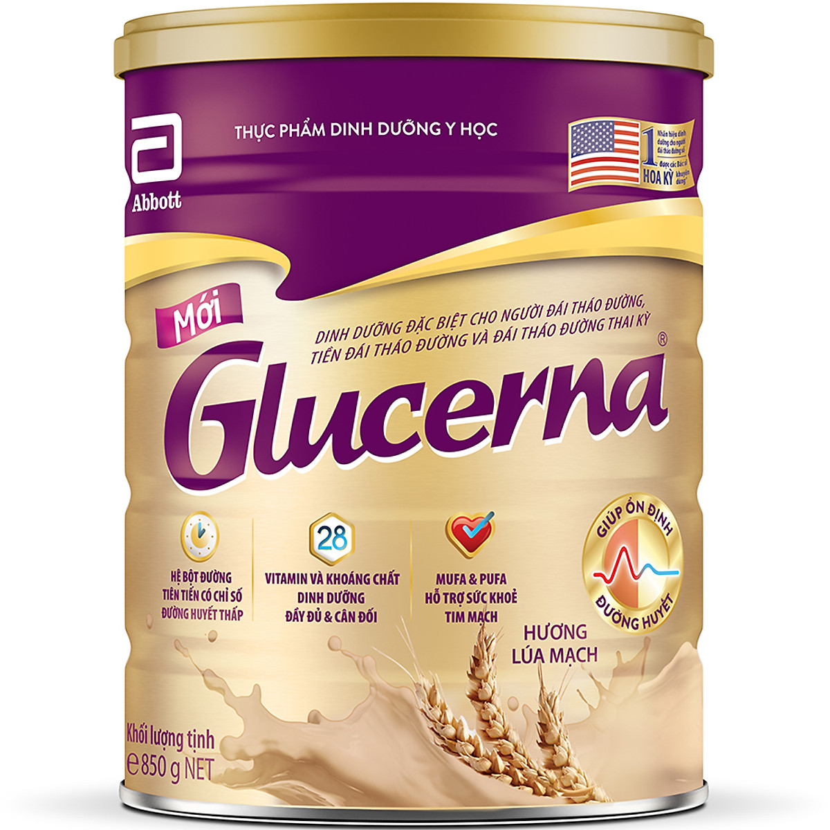 Sữa Bột Abbott Glucerna Lúa Mạch 850g