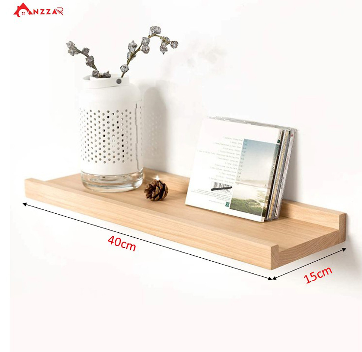 Kệ gỗ treo tường, kệ gỗ trang trí Anzzar nhiều kích thước