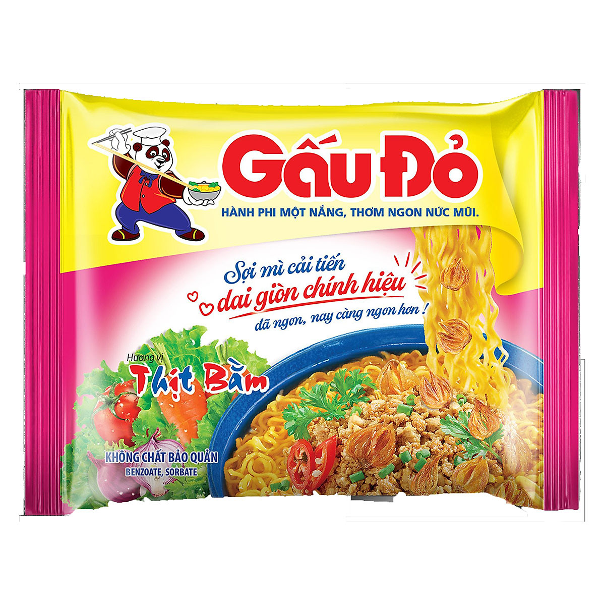 Thùng 30 Gói Mì Gấu Đỏ Thịt Bằm 63g
