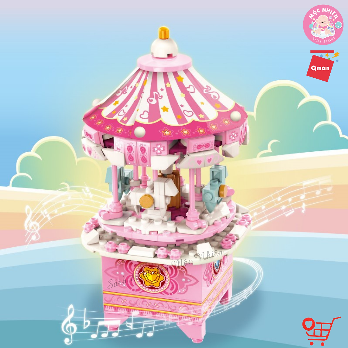 Đồ chơi lắp ráp lego Qman 42107 - Hộp phát nhạc sáng tạo dành cho bé gái từ 6 tuổi (418 chi tiết)