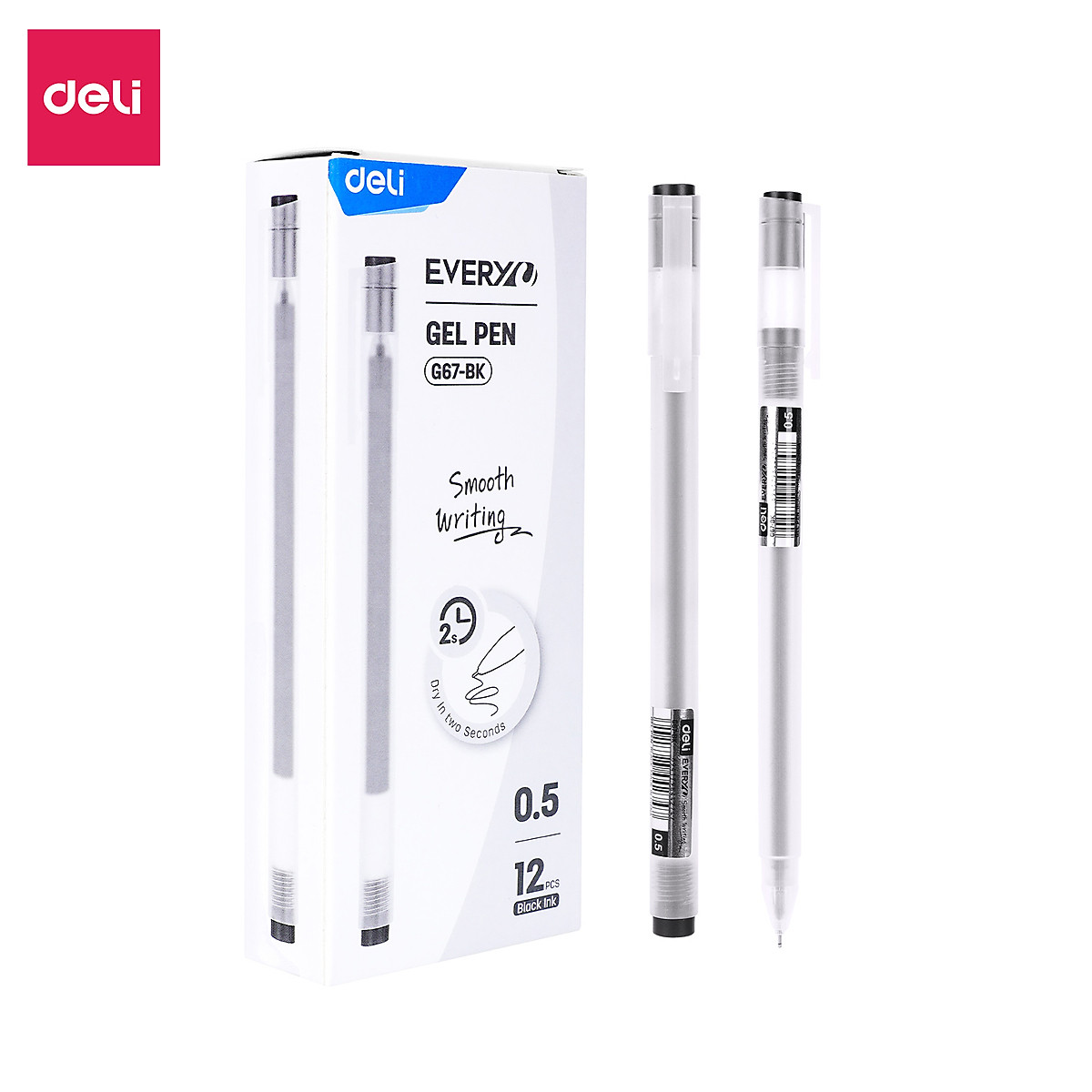 Bút Mực Gel 0.5mm / Bút Bi Nước Mực Gel / Bút Mực Khô Nhanh/ Bút Ghi Chép Cơ Bản Nhiều Màu Lựa Chọn Deli – Mực Đen/ Xanh/ Đỏ - Phù Hợp Ghi Chép Sổ Tay Trang Trí Sổ Kế Hoạch Planner - EG67