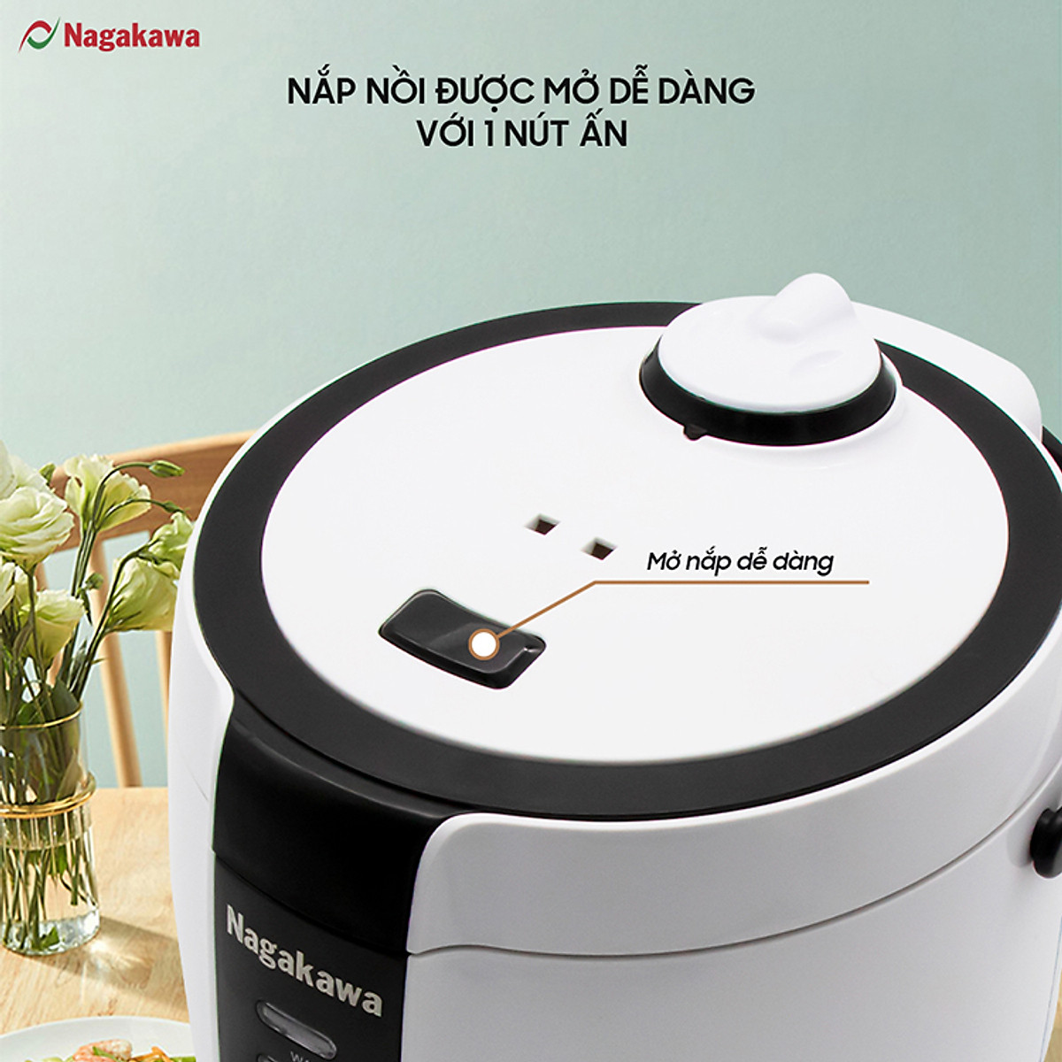 Nồi Cơm Điện Nắp Gài Nagakawa NAG0131 (1.2 Lít) - Hàng Chính Hãng