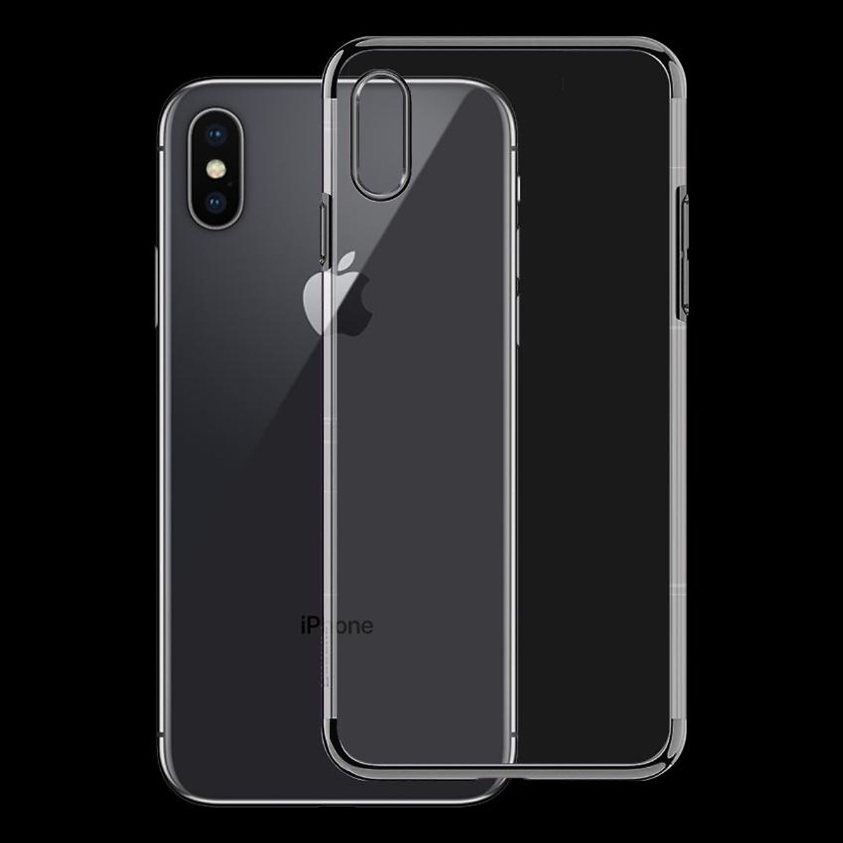 Ốp lưng cho Iphone X / XS - Ốp dẻo viền mạ màu Đen ánh kim - Hàng ...