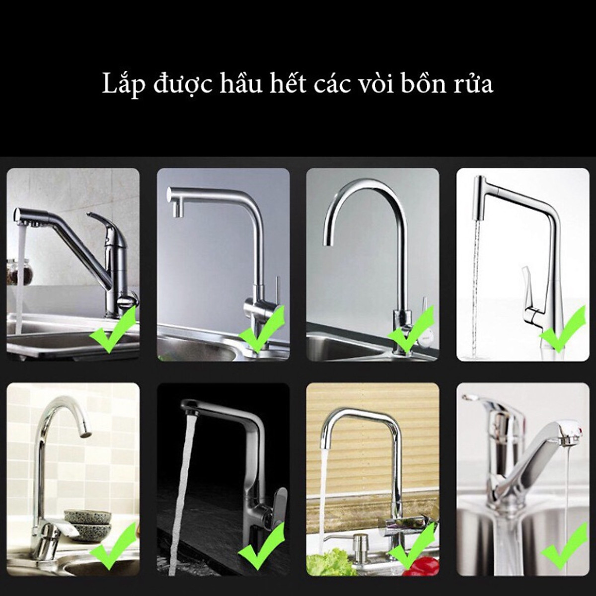 Đầu Vòi Xịt Nước Tăng Áp Cho Vòi Bồn Rửa Vòi Rửa Chén Đầu Nối Vòi Rửa Bát Tăng Áp Xoay 360 Độ Điều Chỉnh Thoải Mái