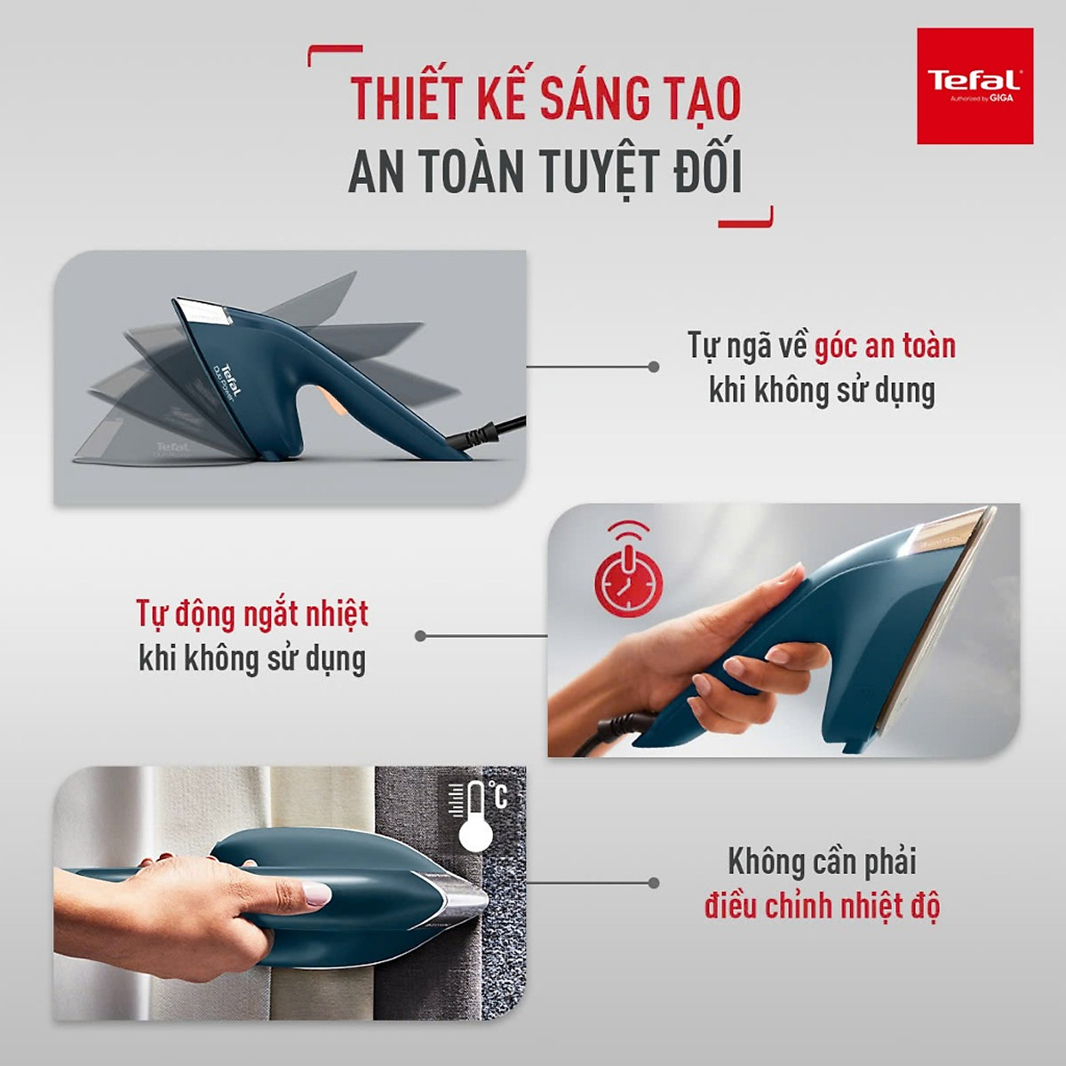 Bàn ủi hơi nước đa năng Tefal 2 trong 1 Duo Power JF4032E0 1850W- Hàng chính hãng