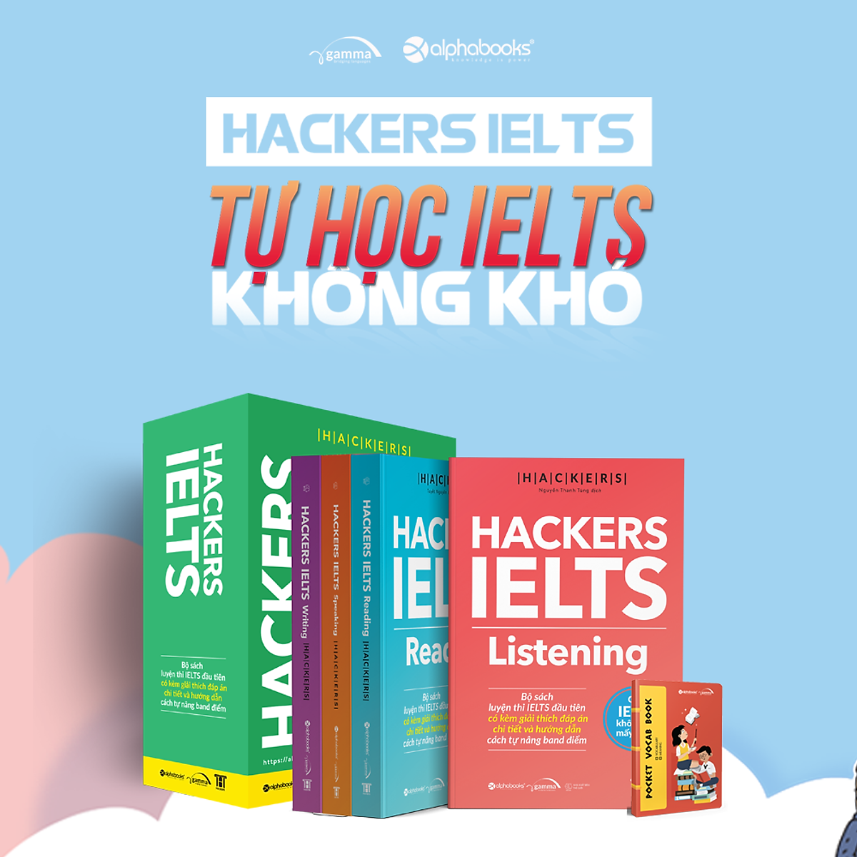 Combo Trọn Bộ 4 Cuốn Hackers IELTS (Listening + Reading + Speaking + Writing)