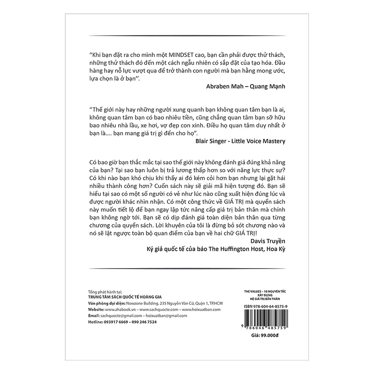 The Values - 10 Nguyên Tắc Xây Dựng Hệ Giá Trị Bản Thân (Tái Bản)