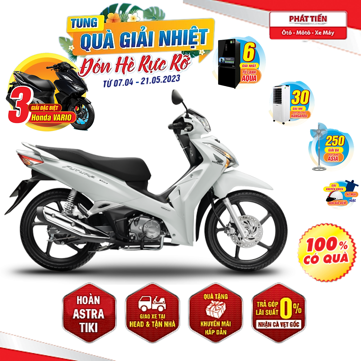 Xe Máy Honda Future 125 FI 2021 - Phiên Bản Cao Cấp - Trắng Đen