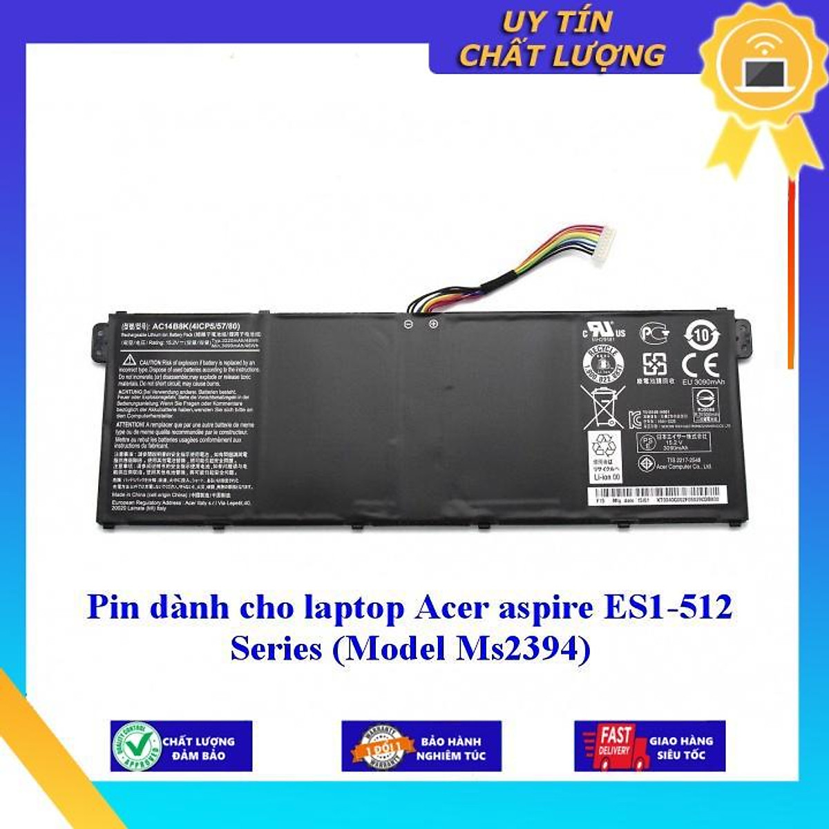 Écran LCD LED Neuf 15,6" 1366x768 Pour Acer Aspire ES1-512 MS2394 - Compatible Universel 30 Pins - 1 An Garantie
