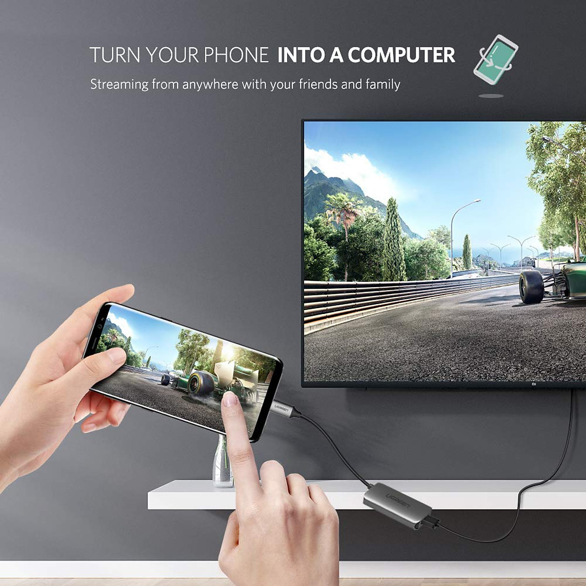 Bộ chuyển đổi Ugreen Type-C sang HDMI có nguồn Type-C hỗ trợ 4K