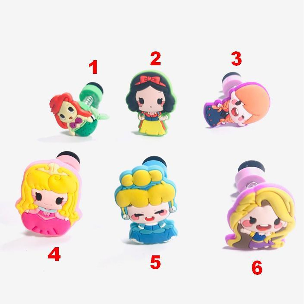 Jibbitz/ Sticker lò xo gắn sục hình công chúa Disney, cô gái
