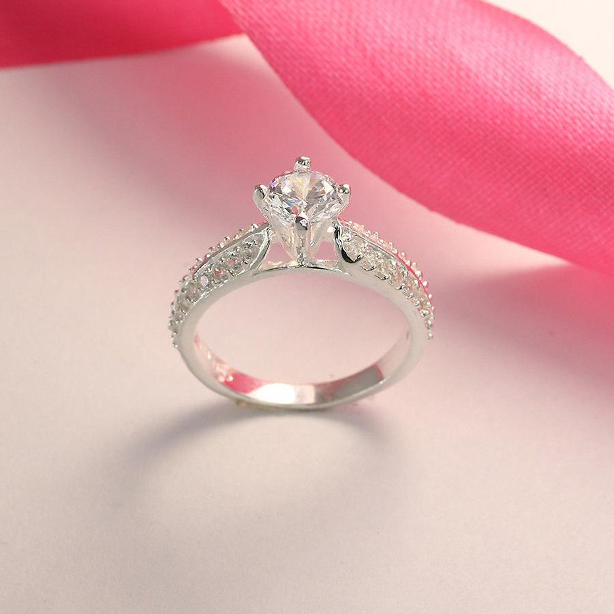 Nhẫn bạc nữ đẹp đính đá cao cấp - Nhẫn nữ bạc 925 NN0165
