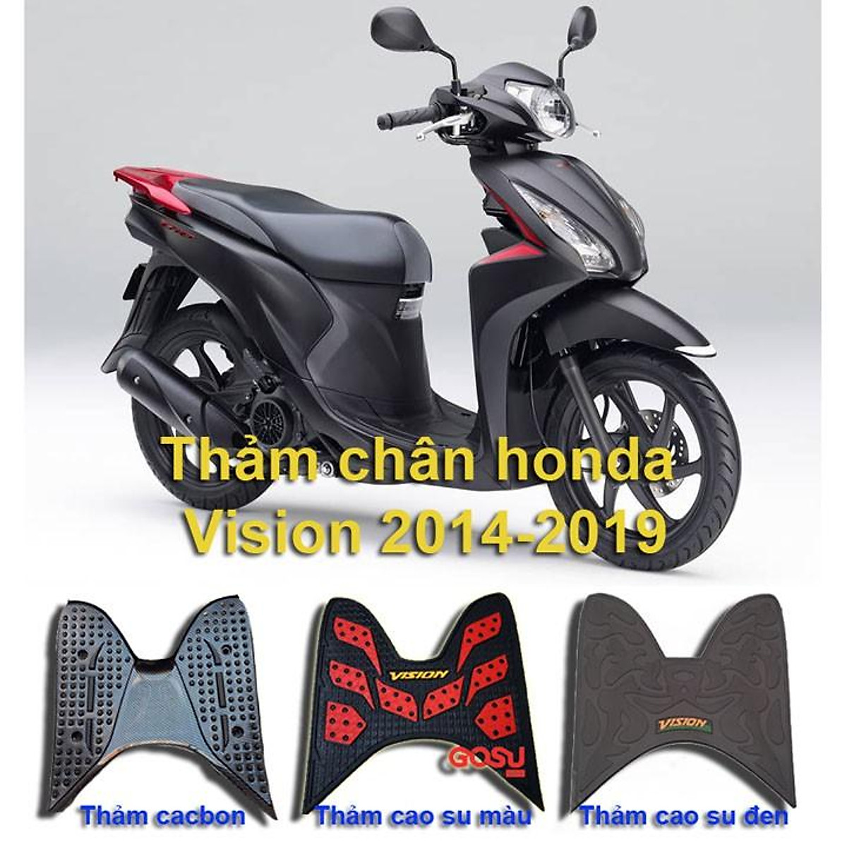 Mặt nạ xe Vision 20142019 màu đen nhám xám  Vỏ nhựa dàn áo xe máy