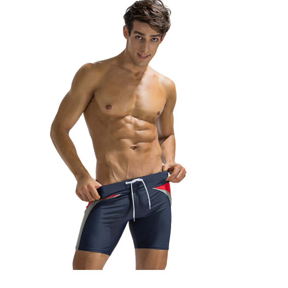 Quần bơi nam Boxer YESURE DEENYT Chất liệu Superfine polyester cao cấp , chống thấm , nhanh khô form Fitness thời trang (Tặng kèm nón bơi + bịt tai silicon) - Hàng Chính Hãng