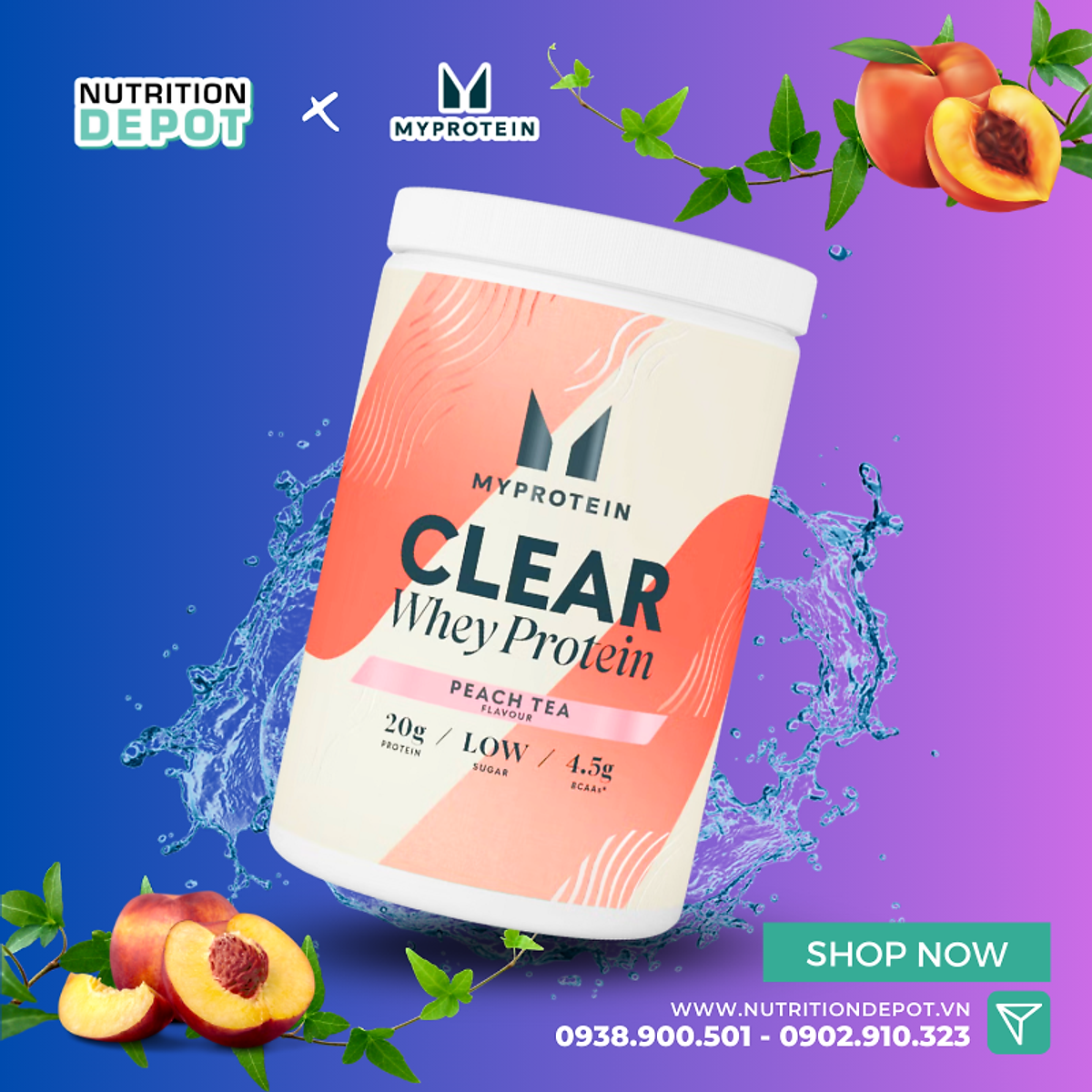 Sữa tăng cơ Clear Whey Isolate Myprotein vị nước trái cây siêu ngon 500g - Nutrition Depot Vietnam