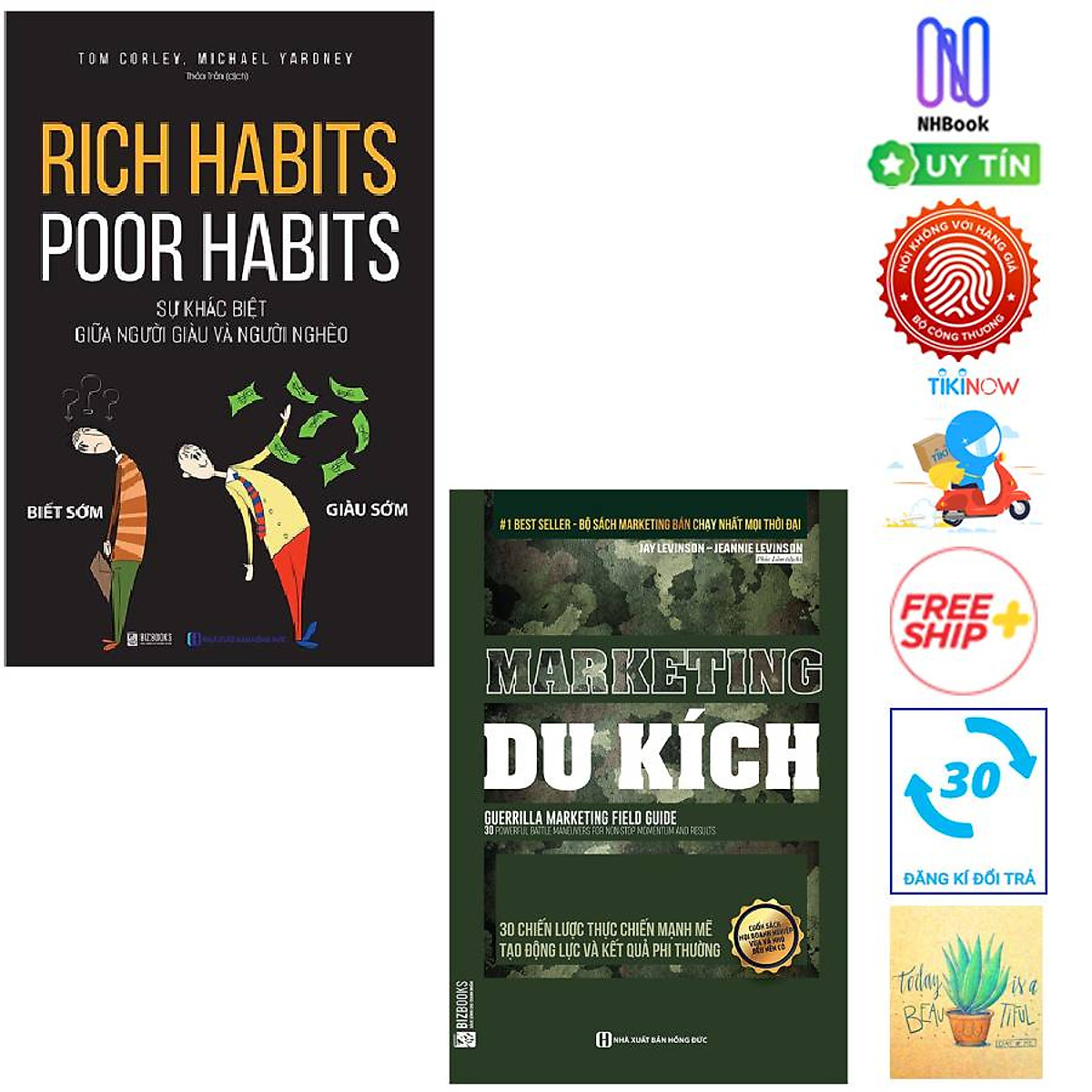 Combo Rich Habits - Poor Habits Sự khác biệt giữa người giàu và người nghèo và Marketing Du Kích - 30 Chiến Lược Thực Chiến Mạnh Mẽ Tạo Động Lực Và Kết Quả Phi Thường ( Tặng sổ tay)