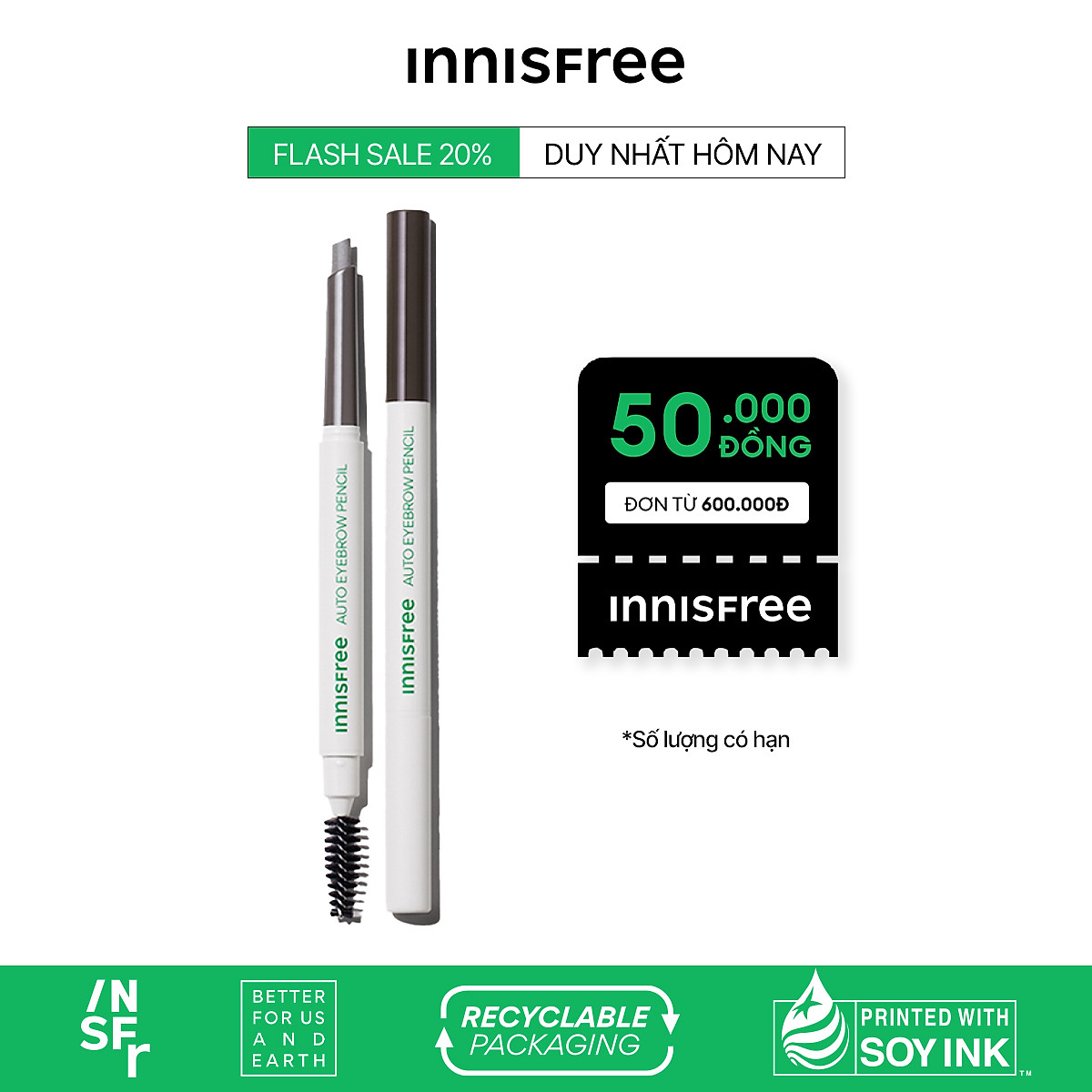 CHÌ KẺ CHÂN MÀY INNISFREE AUTO EYEBROW PENCIL 0.3G