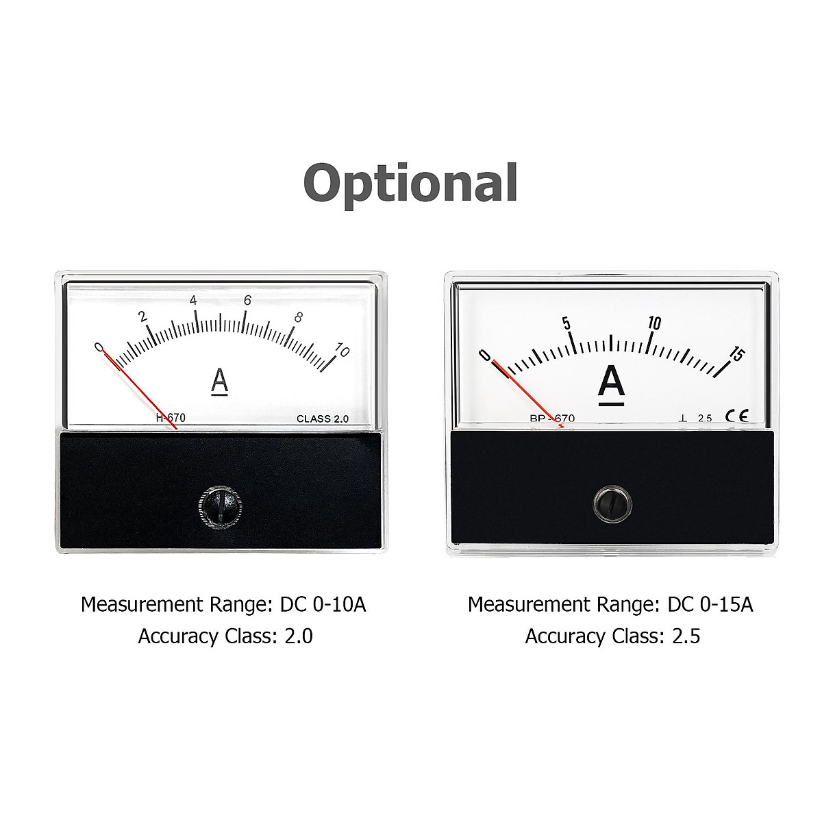 Analog Current Panel Meter Ammeter Gauge Class 2.5 Accuracy DC 015A