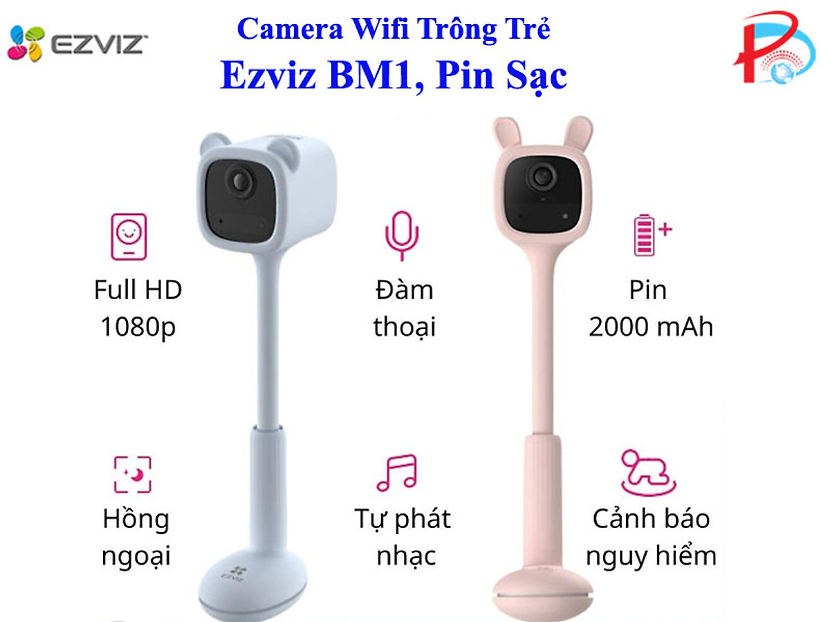 Camera không dây Wifi trông trẻ, camera dùng PIN Ezviz BM1 Đàm thoại/ Phát nhạc/ AI- Hàng chính hãng
