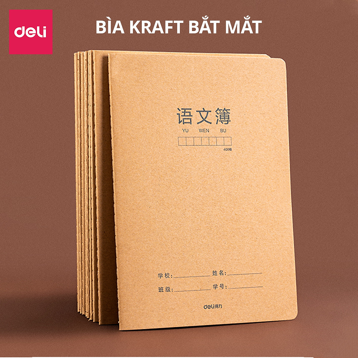 Vở Luyện Viết Tiếng Trung Hàn Nhật 72 Trang Deli - Sổ Tập Viết Chữ Hán Loại Giấy Dày Ô Kẻ In Đậm Người Mới Chuyên Nghiệp