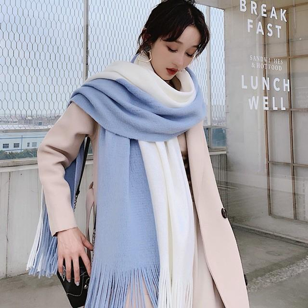 Khăn quàng cổ nam nữ cao cấp chất len mỏng nhẹ bản to nhiều màu siêu đẹp chất Len Ullzang RIN Phong Cách Hàn Quốc giá rẻ