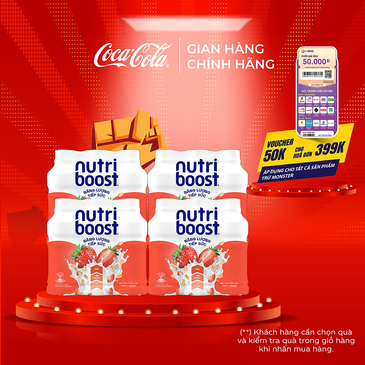 Lốc 24 Chai Thực phẩm bổ sung Nước uống sữa trái cây Nutriboost Energyze Blend 297ml/Chai Coca-Cola Official Store