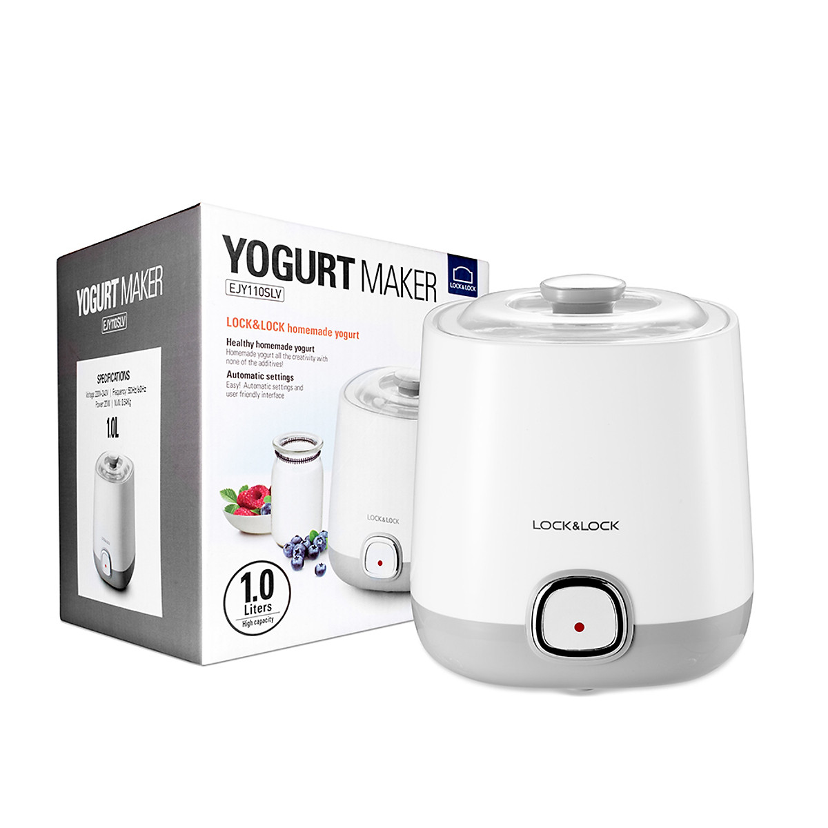 Máy Làm Sữa Chua Lock&Lock EJY110SLV (1000ml) - Hàng chính hãng