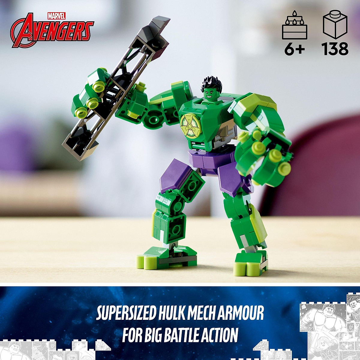 LEGO Superheores 76241 Chiến Giáp Hulk (138 Chi Tiết)