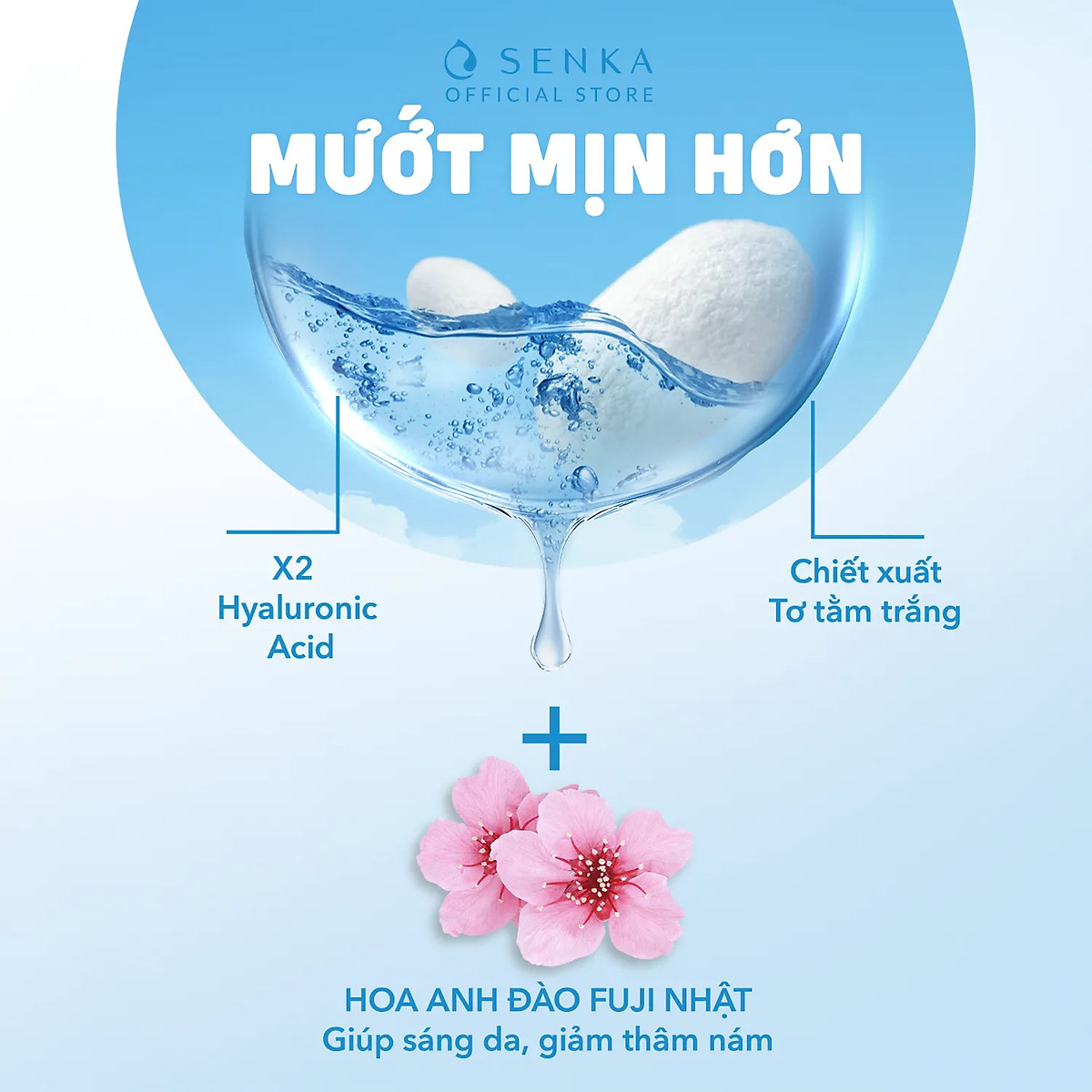 Bộ 02 Nước tẩy trang Micellar Dưỡng Sáng Cấp ẩm Senka All Clear Water Bright 230ml/chai