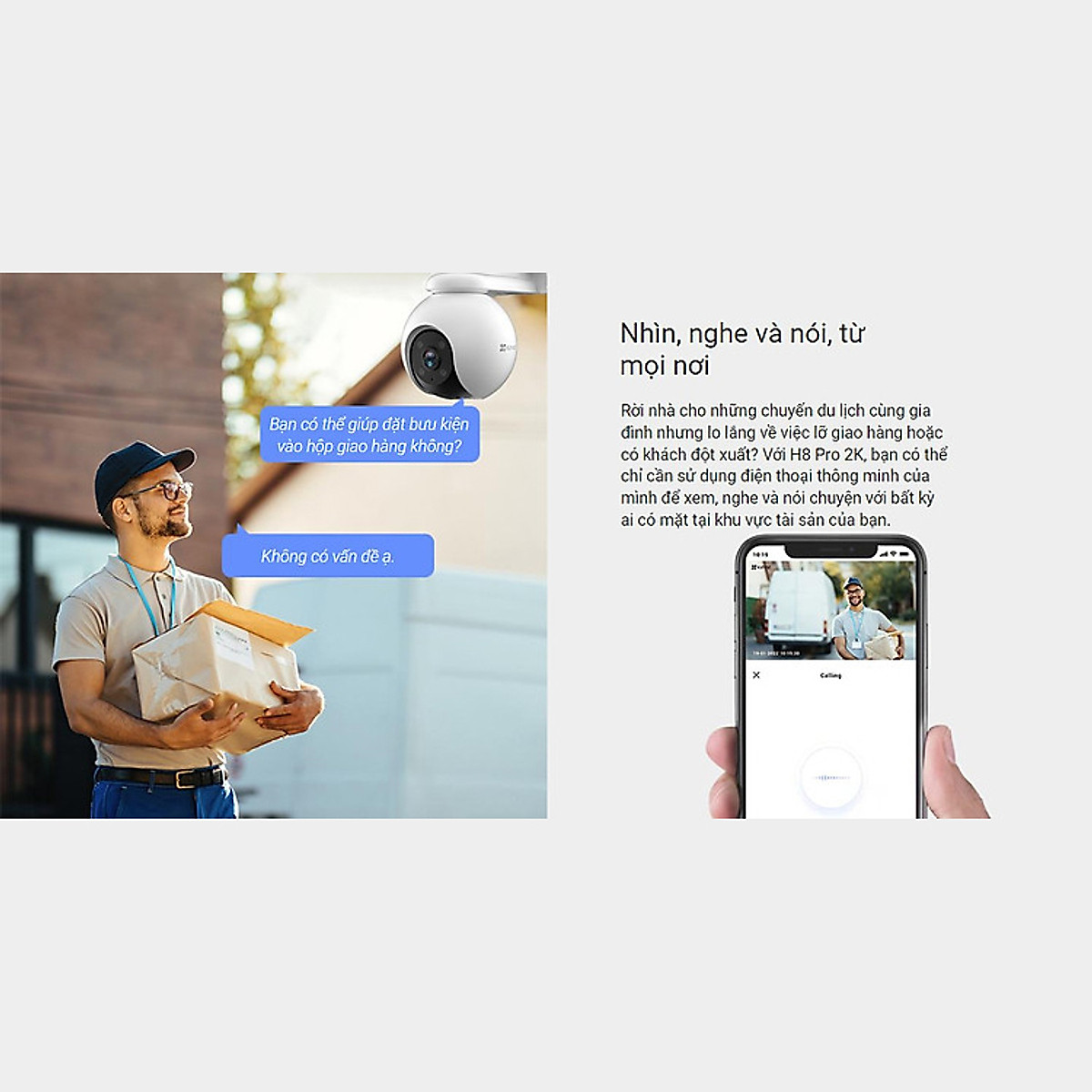 Camera IP WiFi Ngoài Trời EZVIZ H8 2K (2304 × 1296p) - Hàng chính hãng