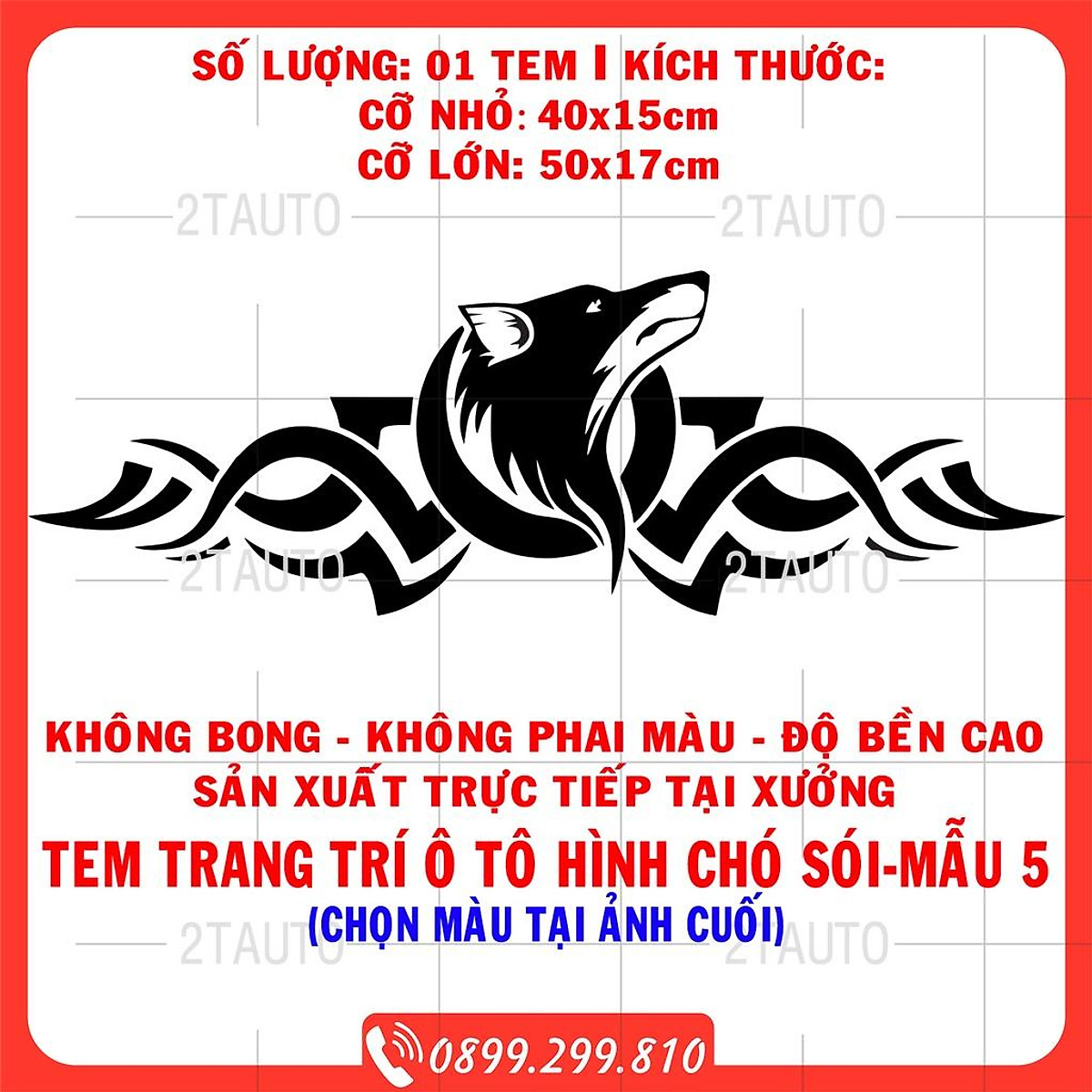 Mua Tem decal sticker dán xe HÌNH CHÓ SÓI nhiều kích thước, chống ...