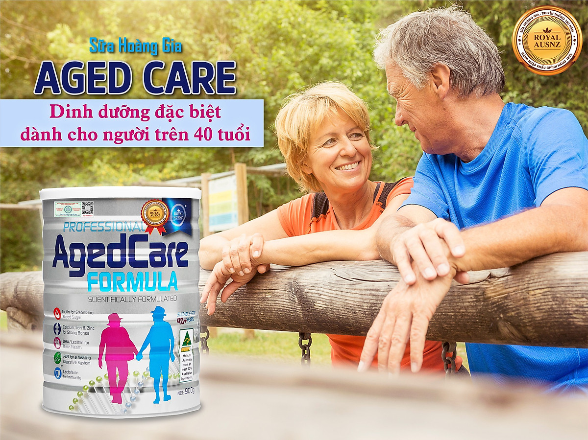 Sữa Bột Hoàng Gia Úc Royal Ausnz Agedcare Fomula Bổ Sung Dinh Dưỡng Cho Người Trên 40 Tuổi 900G