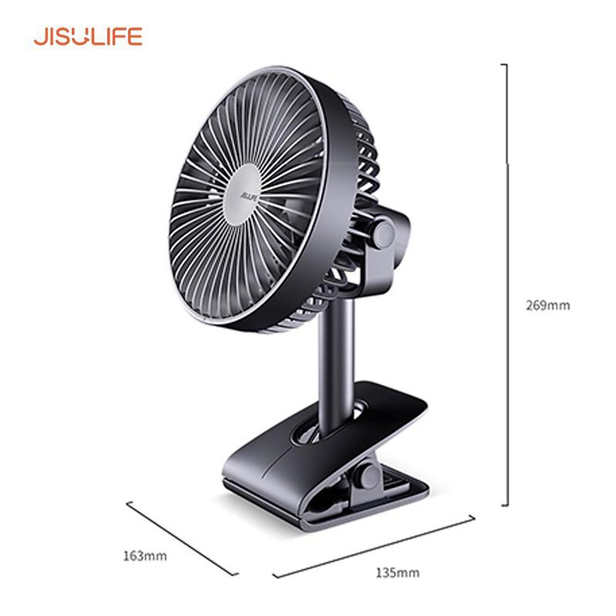chube Quạt kẹp mini đa năng Jisulife F7B 3 cấp độ gió