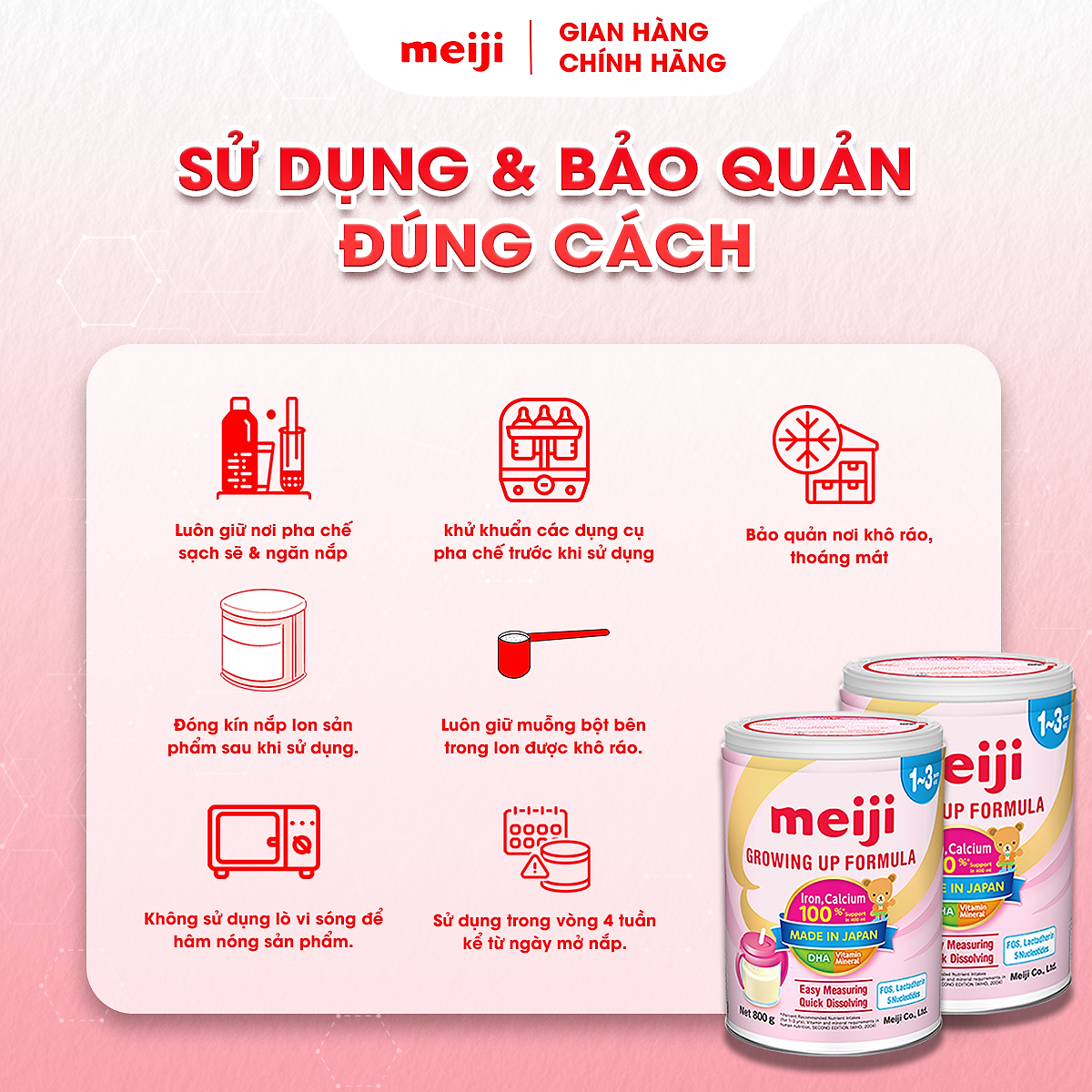 Combo 2 Hộp Sản Phẩm Dinh Dưỡng Công Thức Meiji Growing Up Formula - Nhập khẩu chính hãng (800g)