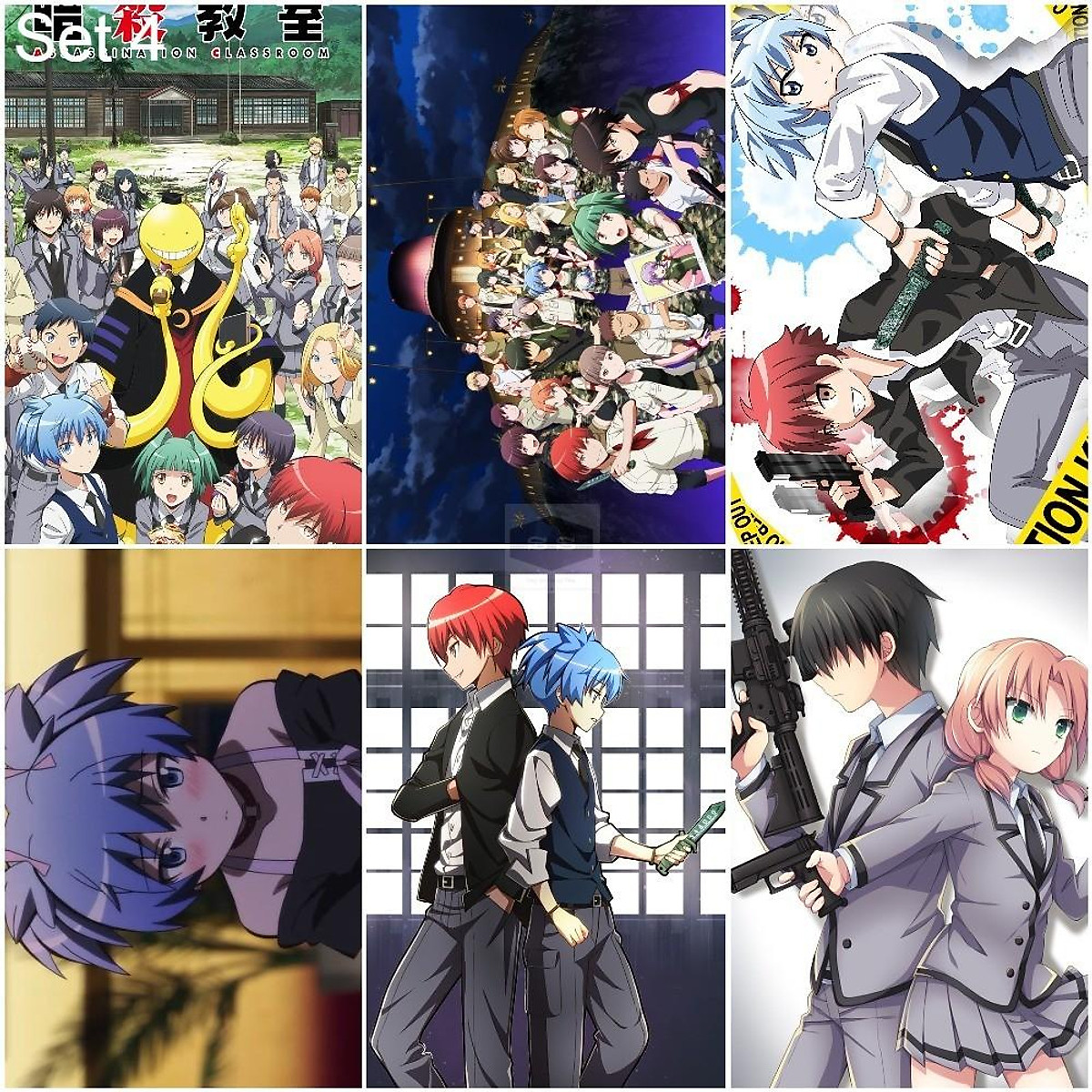 Bộ 6 Áp phích - Poster Anime Assassination Classroom - Lớp Học Ám Sát (bóc  dán) - A3,A4,