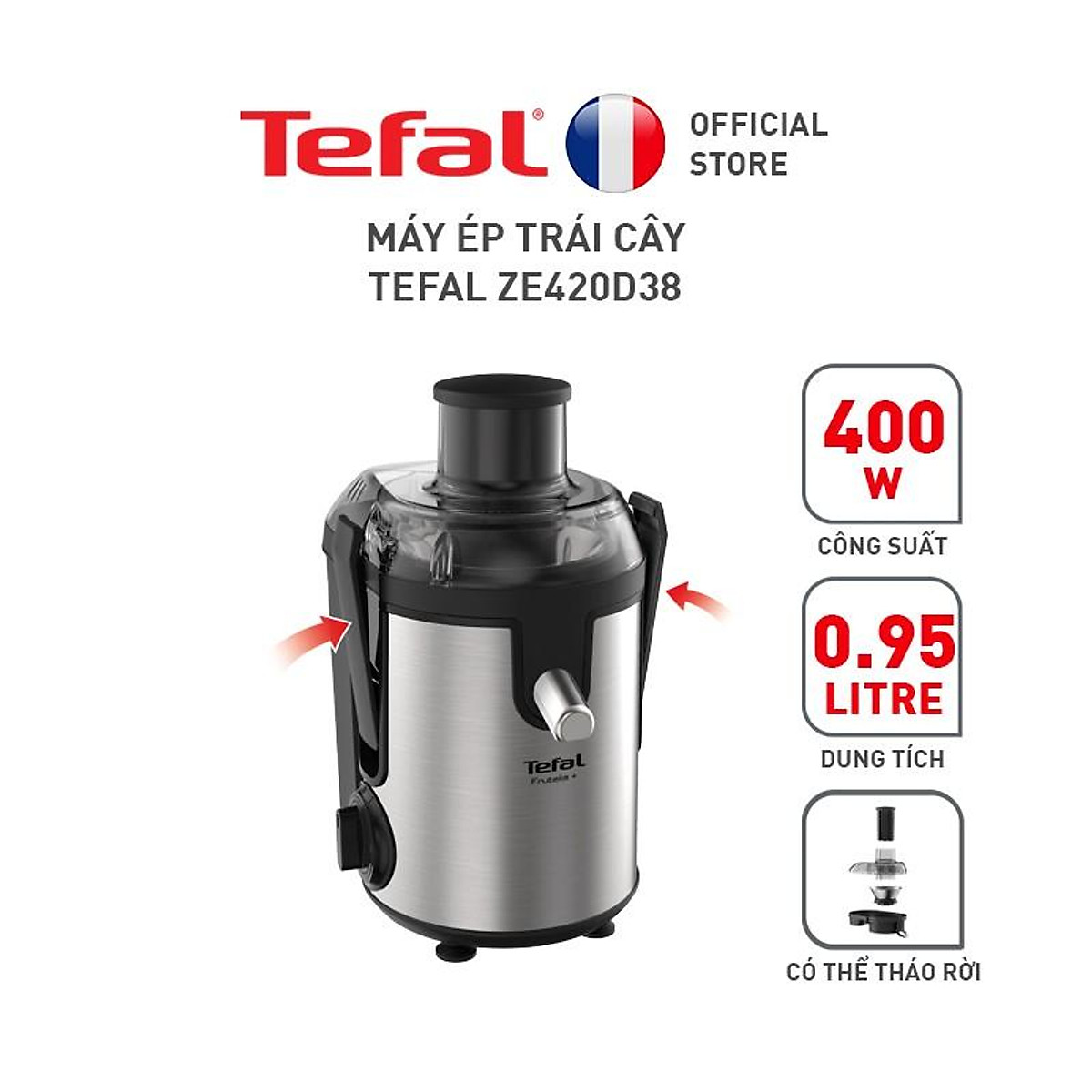 Máy ép trái cây Tefal ZE420D38 - Hàng chính hãng