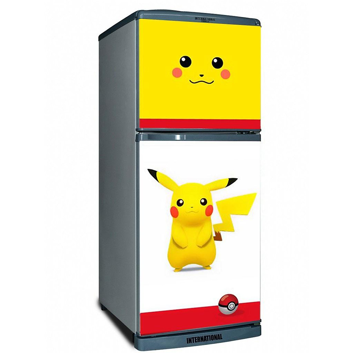 Decal trang trí tủ lạnh mẫu pikachu cute chống thấm cao cấp