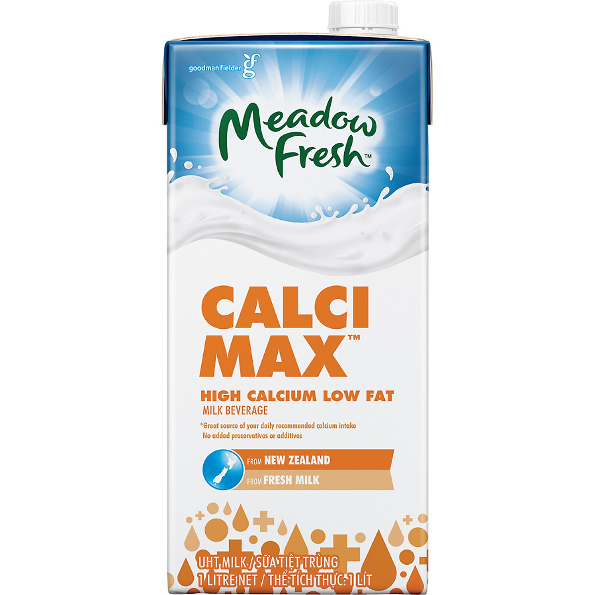 Thùng 12 hộp Sữa Tươi Tiệt Trùng Giàu Canxi Ít Béo Meadow Fresh 1L hàng New Zealand