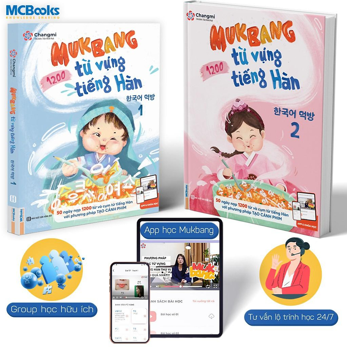 Sách - Mukbang 1200 Từ Vựng Tiếng Hàn Tổng Hợp Học - Bộ Giải Pháp Học Từ Vựng Tiếng Hàn