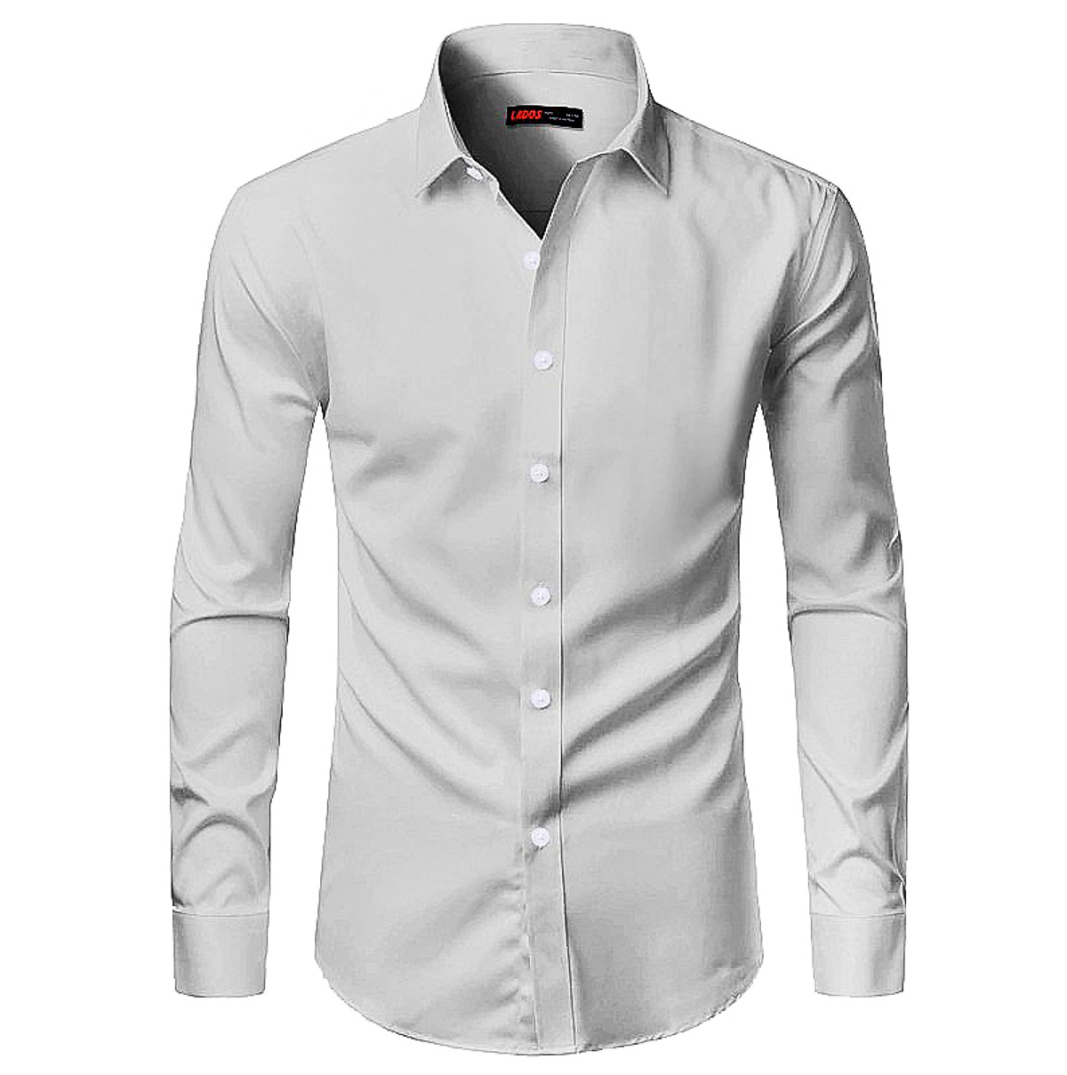 Áo sơ mi nam trơn tay dài cao cấp Lados - 779 chất kate lụa mềm mát, thấm hút mồ hôi