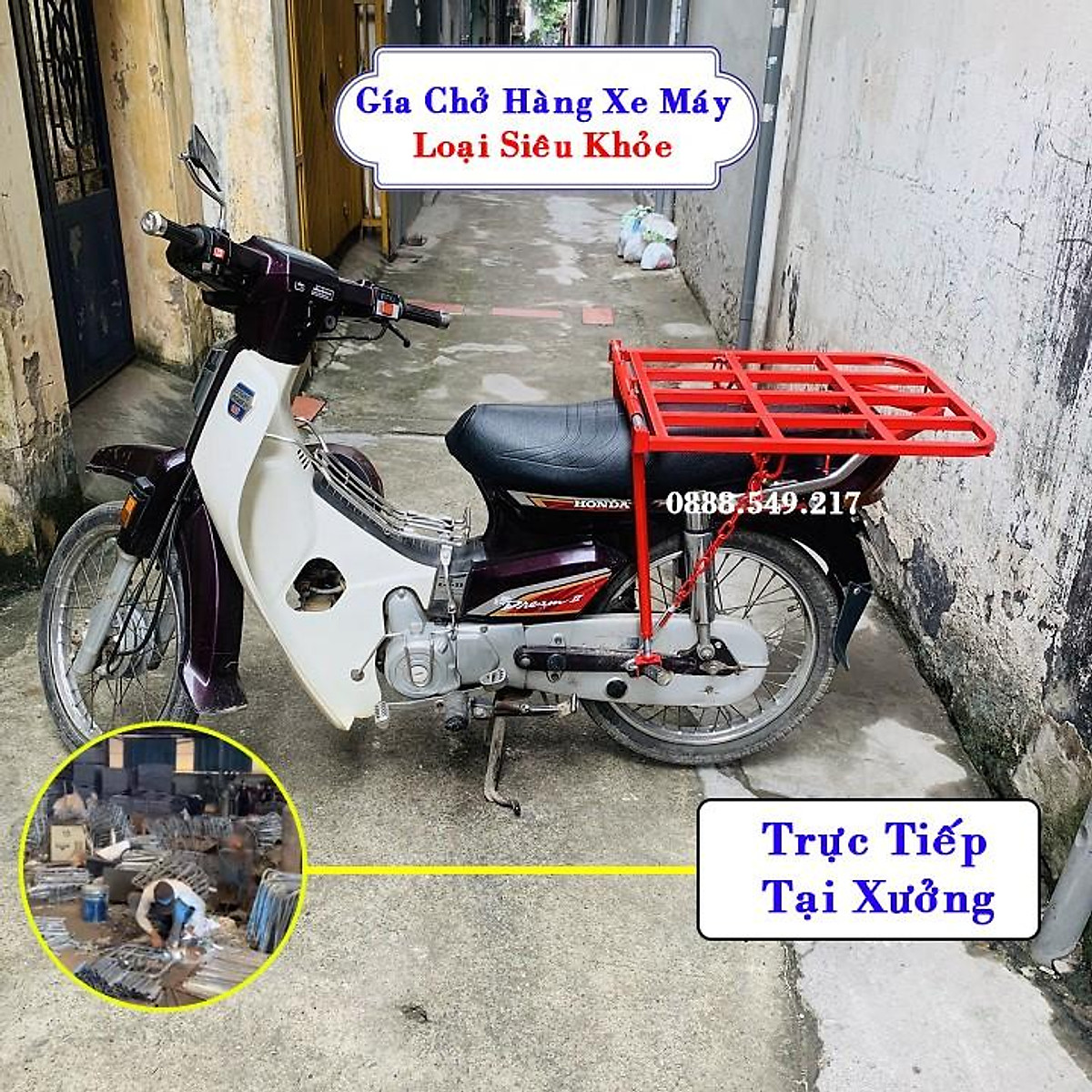 Mua Baga giá chở hàng xe máy có mở cốp LOẠI NHỎ 5050cm lắp cho xe Số   Ngoại trừ xe Dream  Tiki