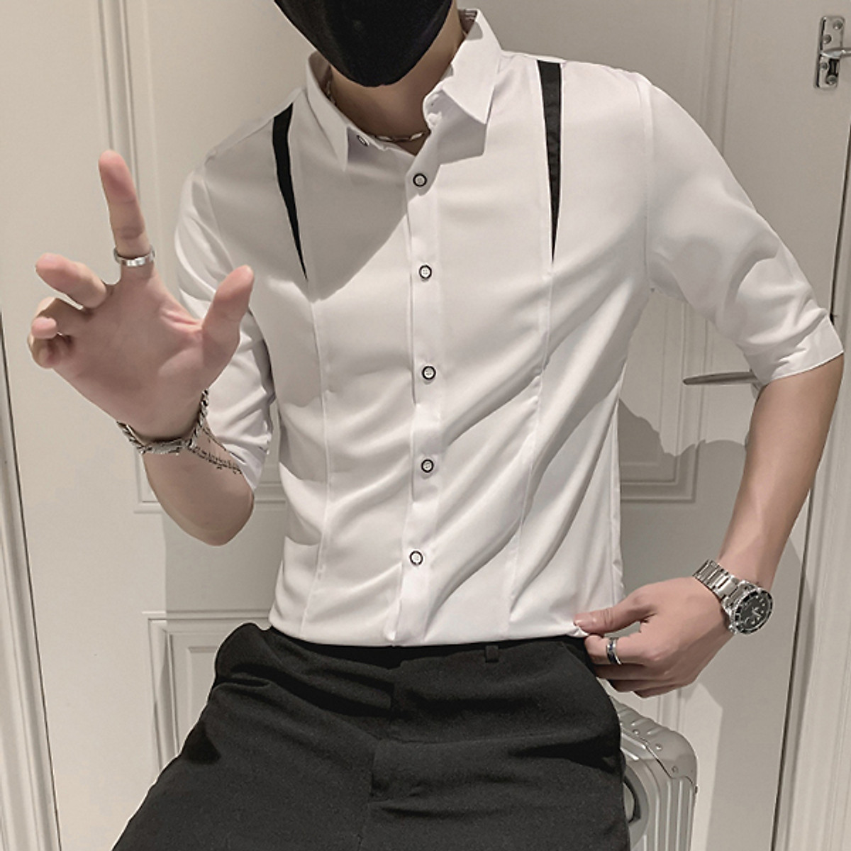 Áo sơ mi nữ tay lỡ dáng suông