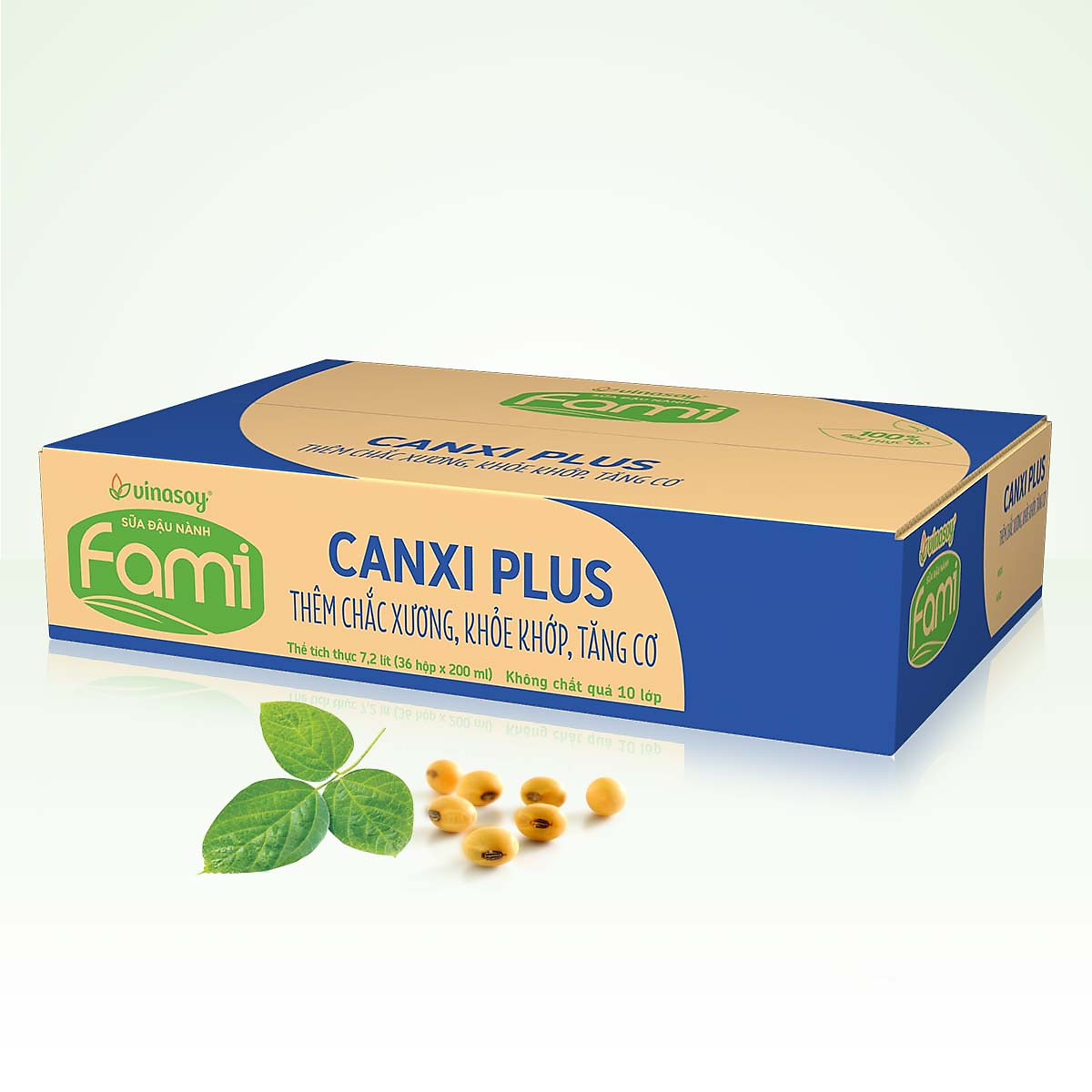 Thùng sữa đậu nành Fami Canxi Plus hộp (200ml x 36 hộp)