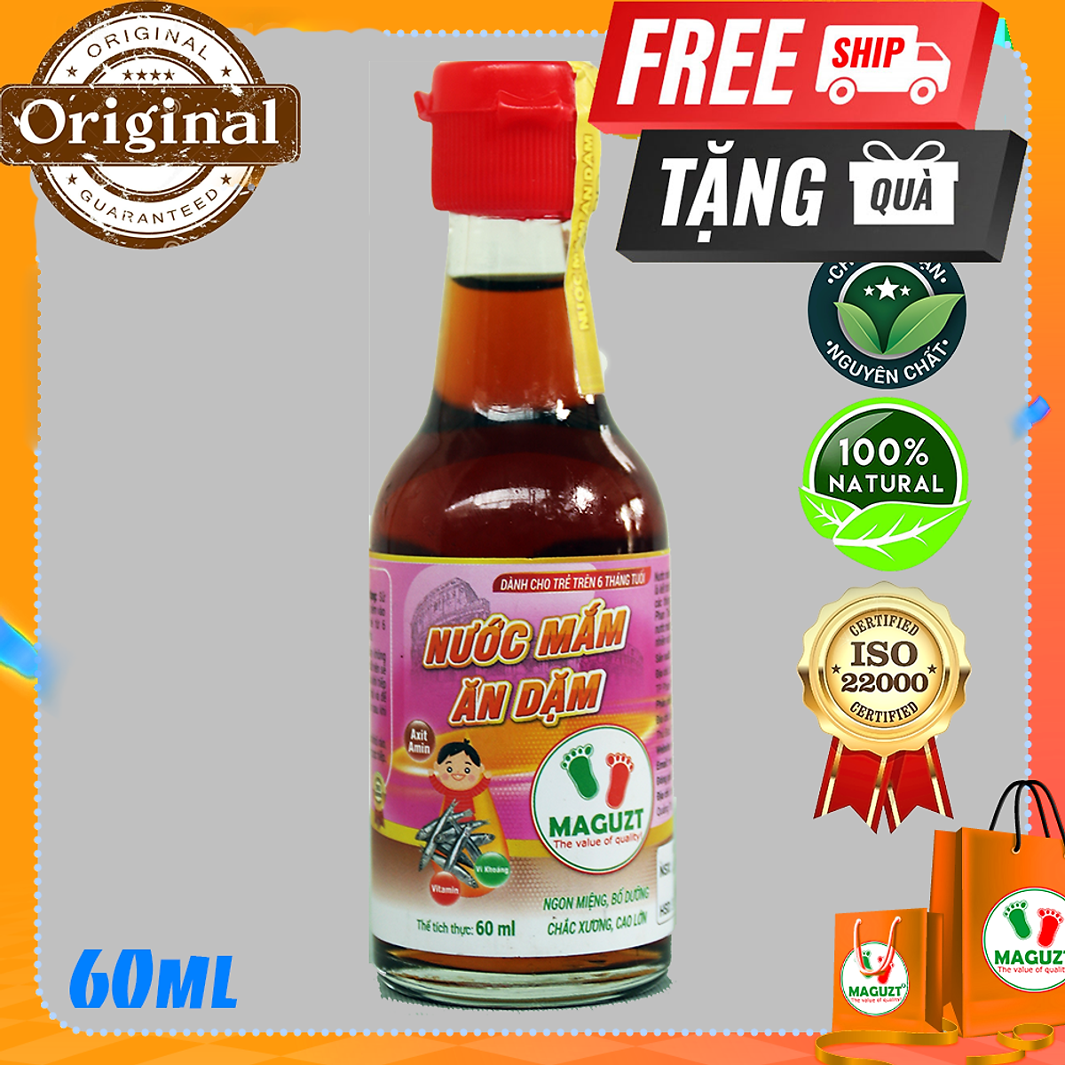 Nước Mắm Ăn Dặm Cho Bé Maguzt cá cơm than 60ml