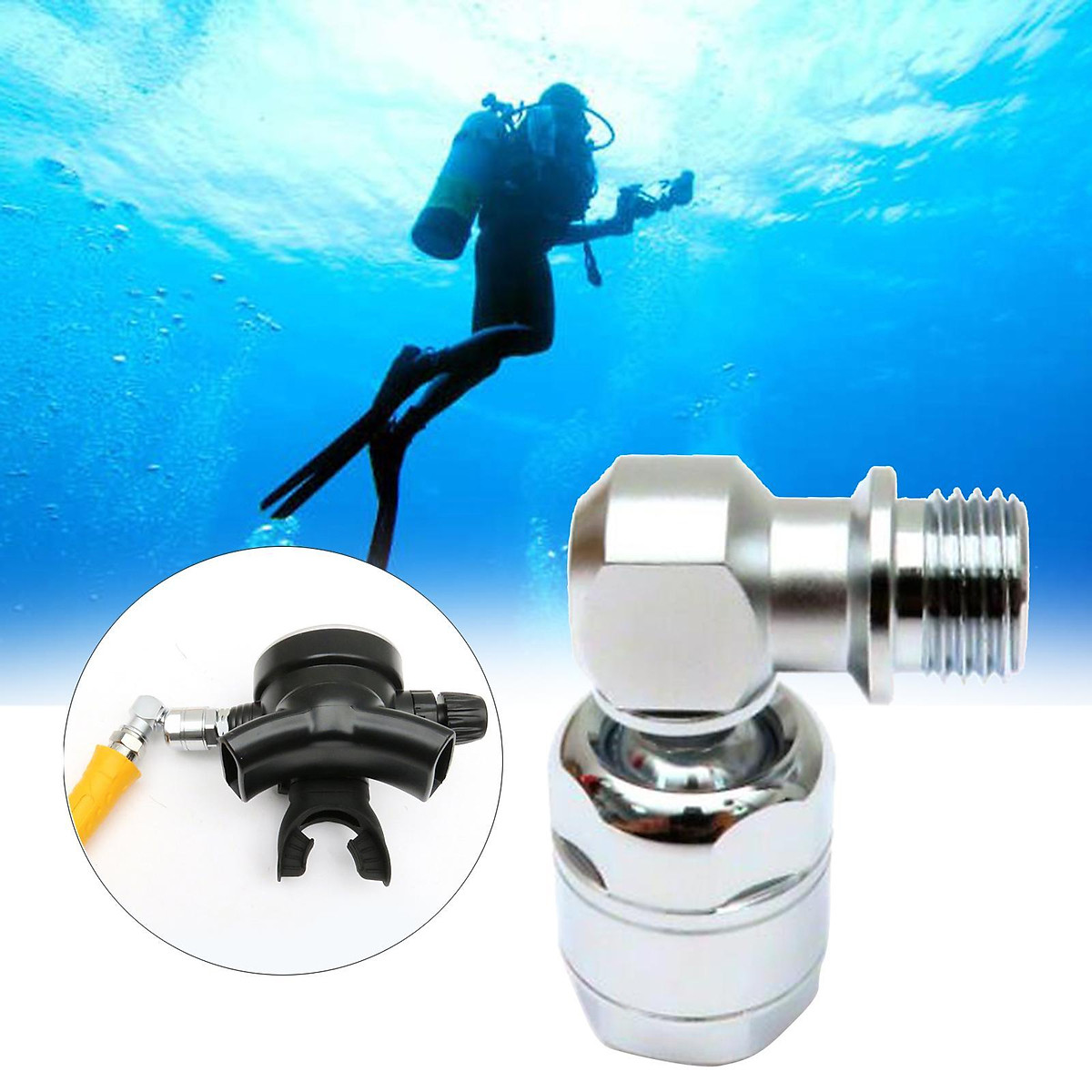 Mua Scuba Diving Regulator, 360 Degree Swivel Adapter Connector for